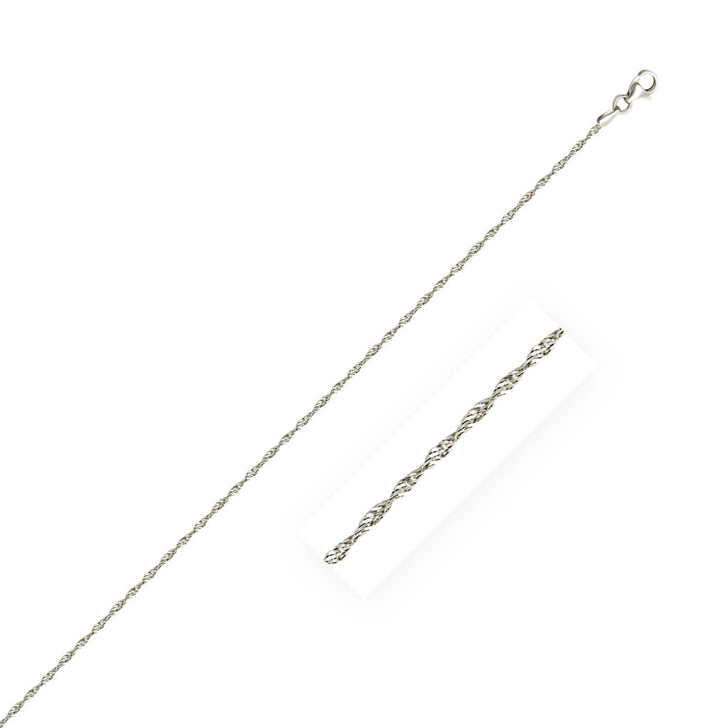 Sterling silver 1.6mm Singapore style chain featuring elegant links for a modern, luxurious look.