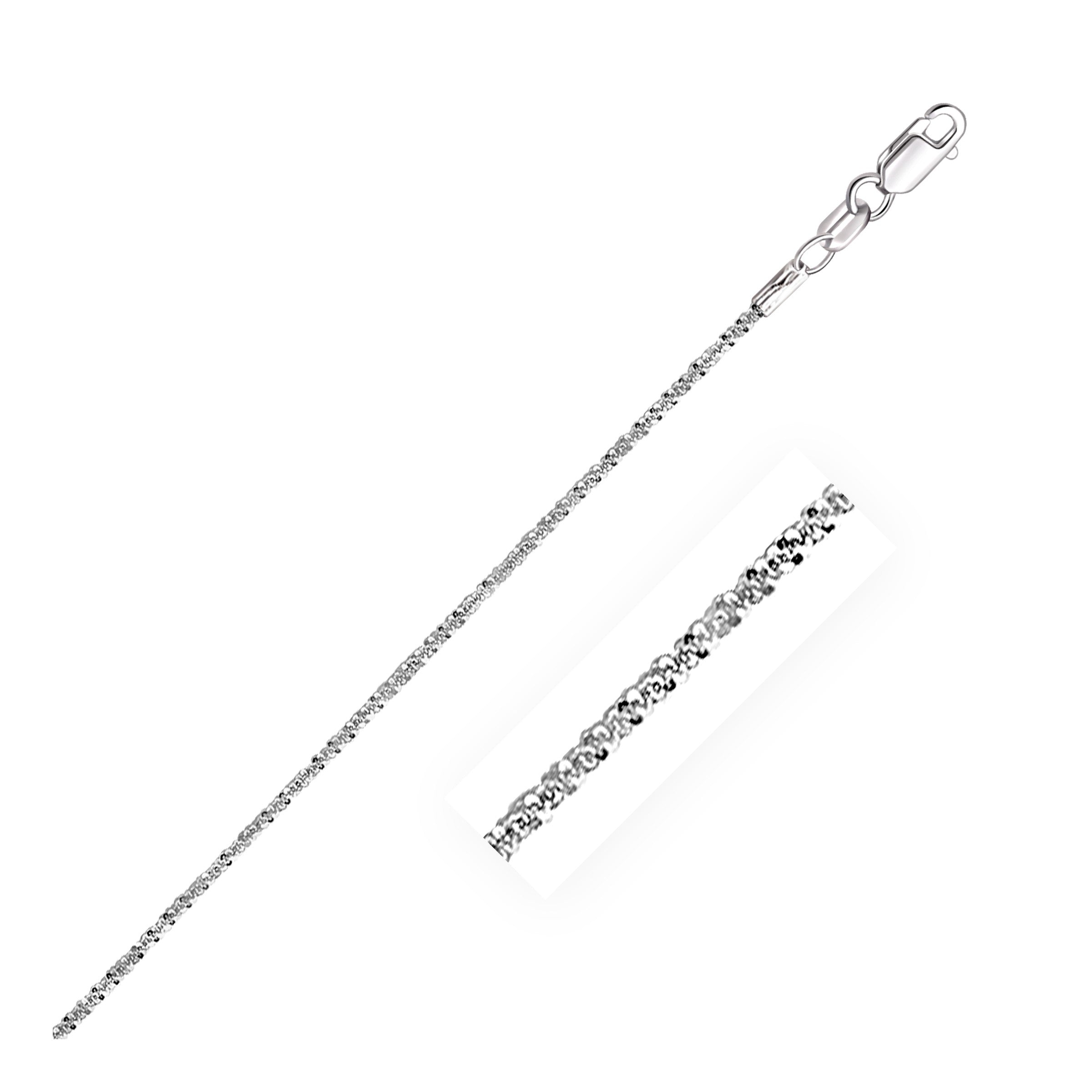 14k white gold modern sparkle anklet featuring a delicate round chain design for an elegant touch.