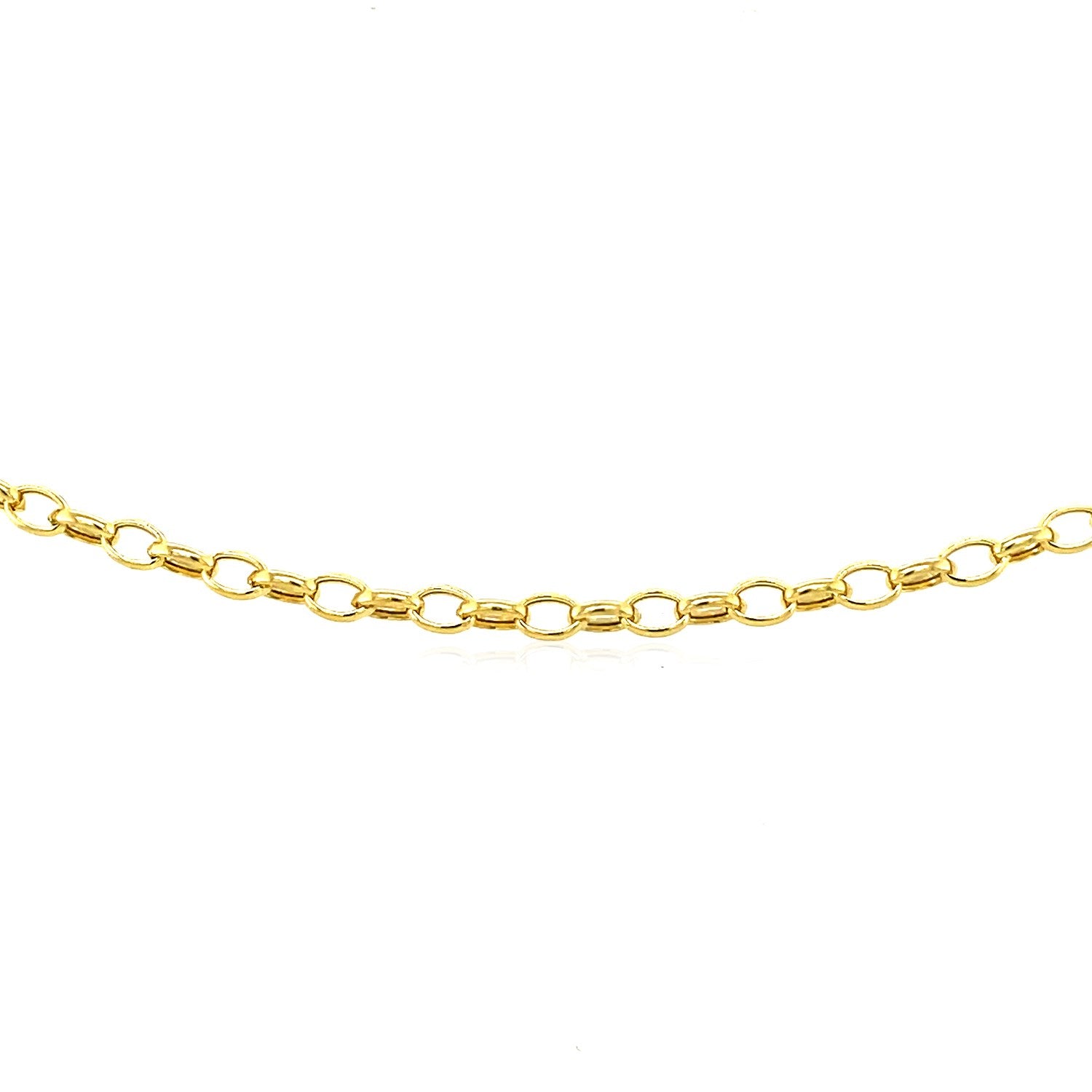 14k yellow gold oval rolo bracelet with a modern chain design, showcasing elegance and sophistication.