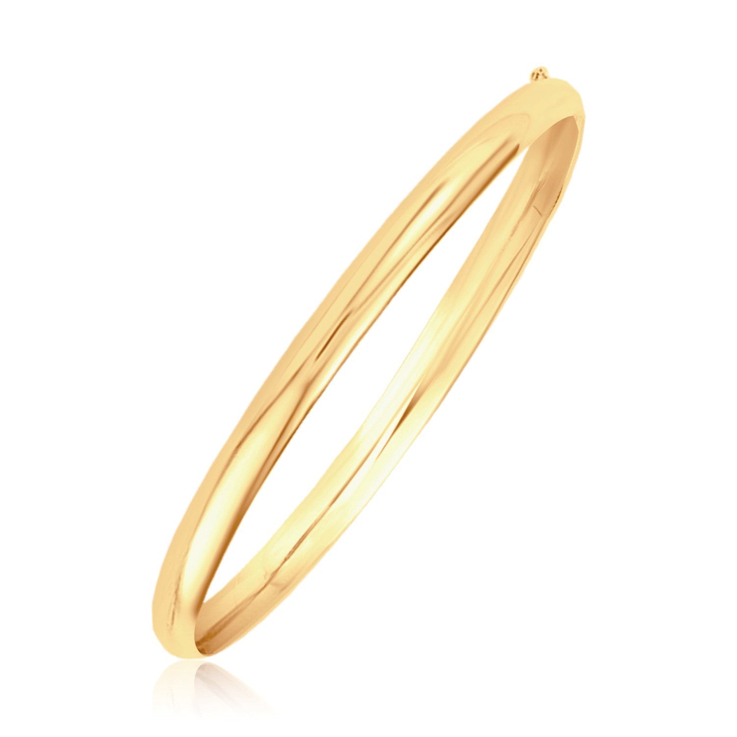 Classic 14k yellow gold bangle bracelet featuring a sleek design and elegant stud detail for timeless luxury.