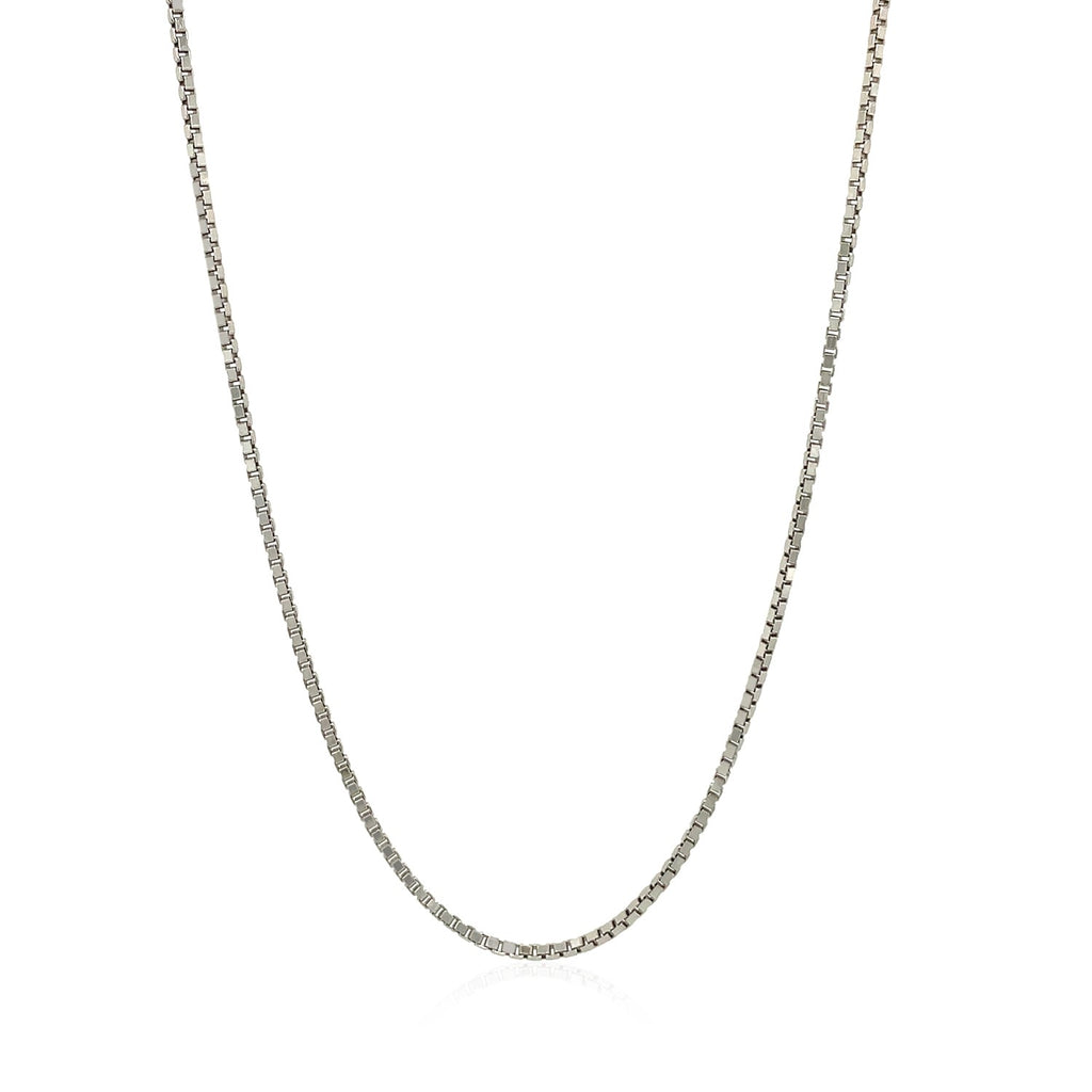 Sterling silver 1.4mm adjustable box chain with modern dangle design, perfect for layering or standalone elegance.