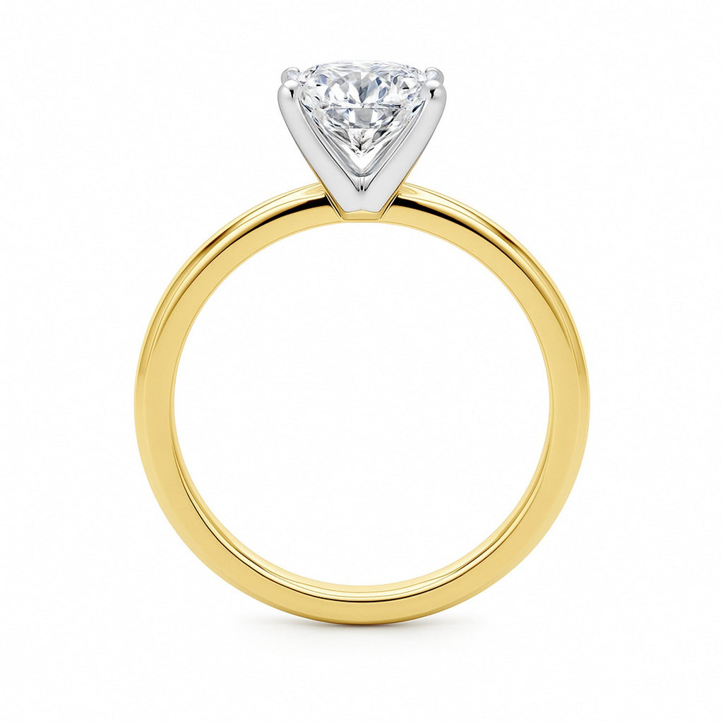 1.50Ct cushion cut diamond ring in 10K yellow gold, featuring elegant prong setting for a timeless luxury look.
