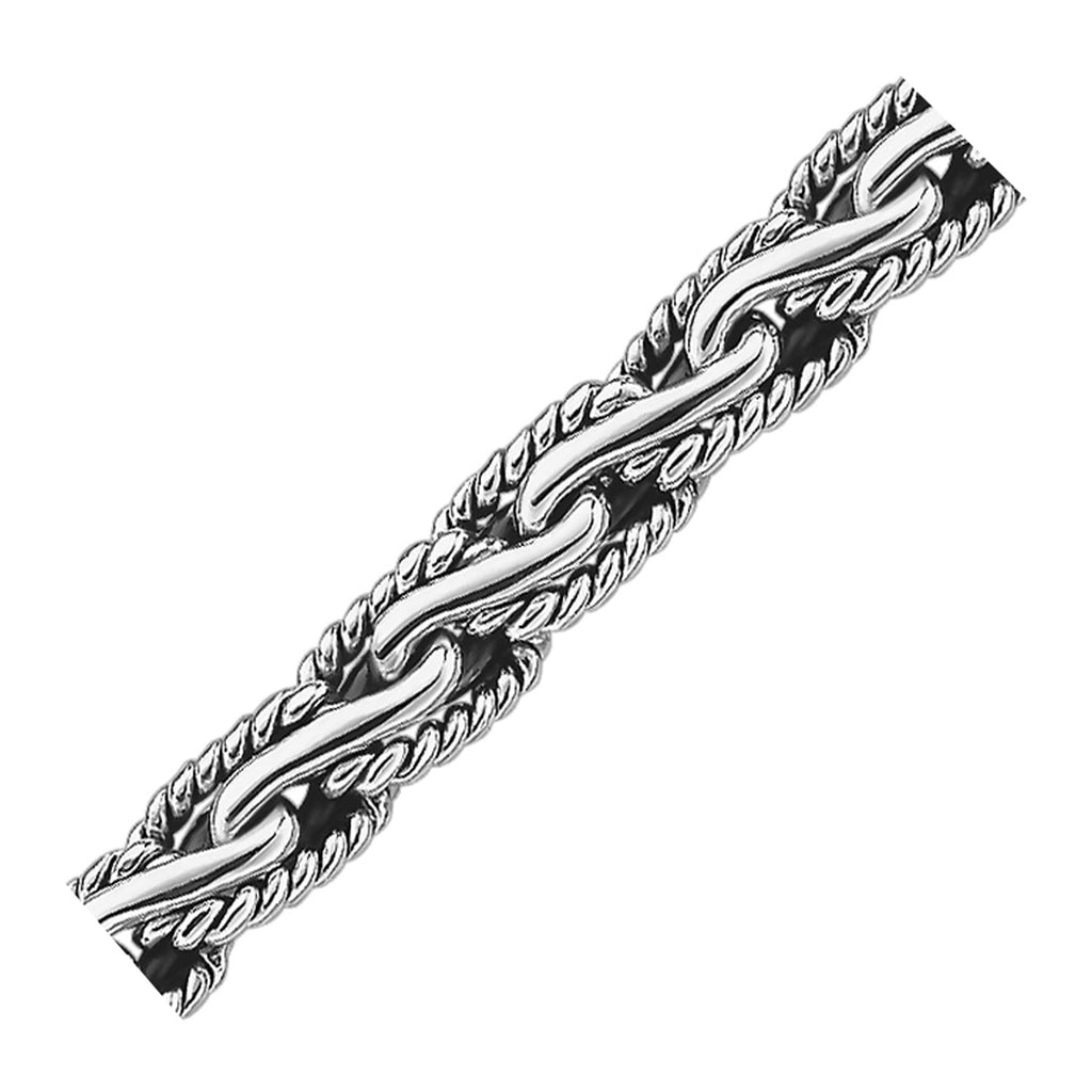 Oxidized sterling silver men's chain bracelet featuring a modern cable motif, 8.50 mm width, perfect for stylish elegance.