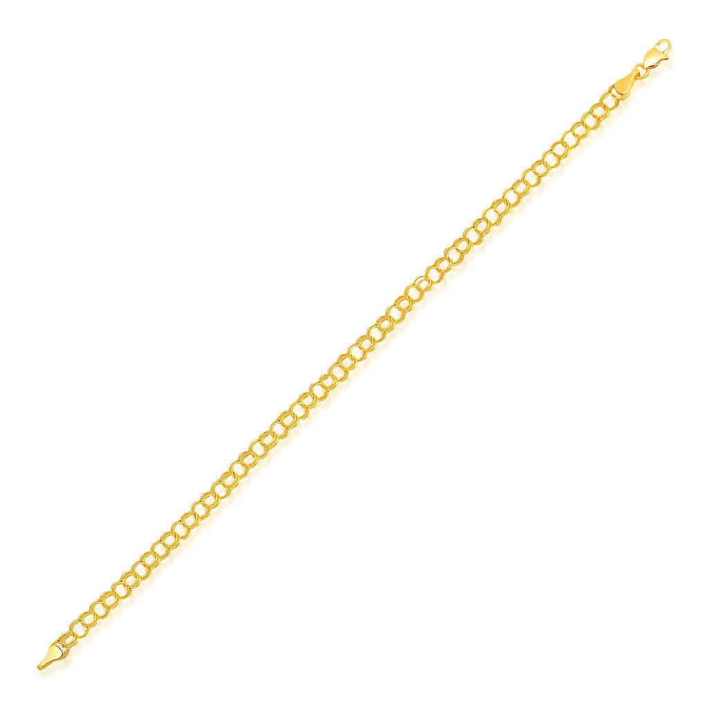 14k yellow gold charm bracelet featuring a modern design with elegant, lightweight links for a luxurious touch.