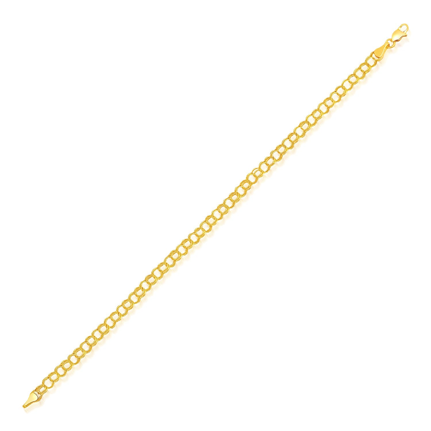 14k yellow gold charm bracelet featuring a modern design with elegant, lightweight links for a luxurious touch.