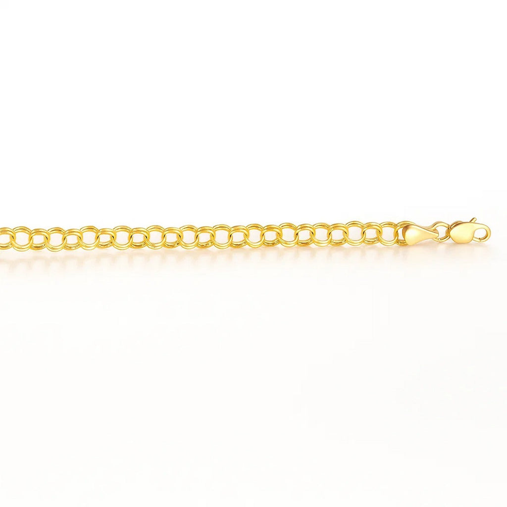 14k yellow gold modern charm bracelet featuring a sleek 4.00 mm design for a luxurious touch.
