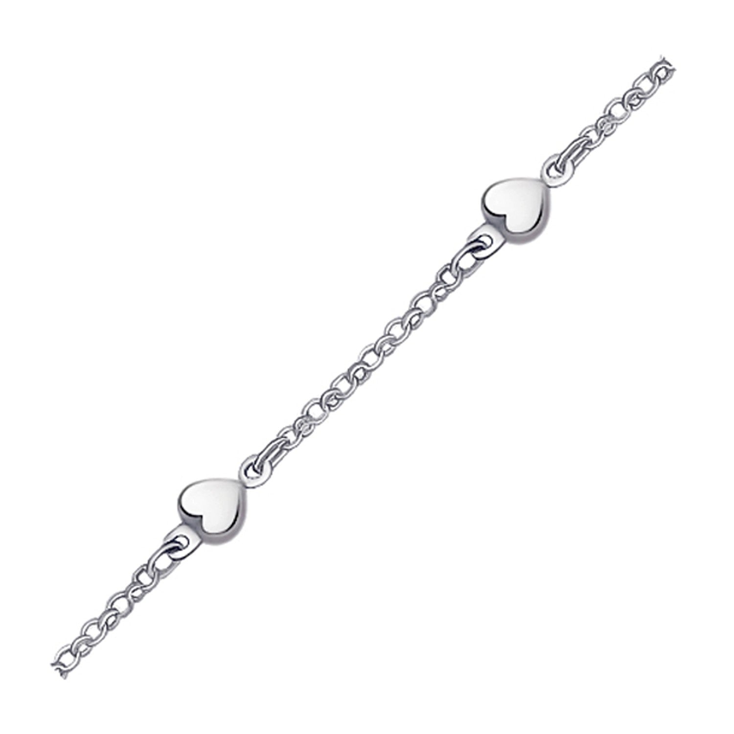 14k white gold anklet featuring a minimalist puffed heart design on a delicate chain, perfect for elegant layering.