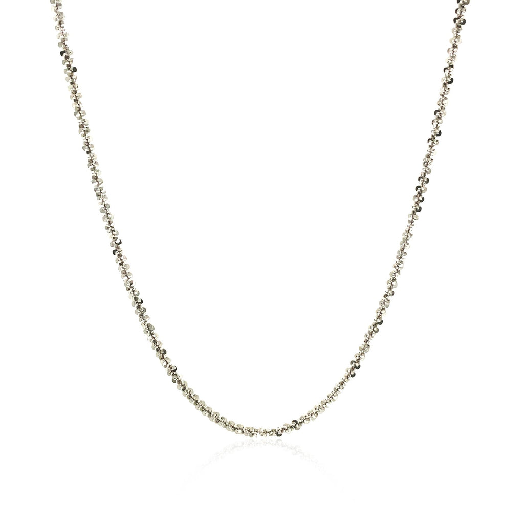 Rhodium plated sterling silver chain with an elegant sparkle style, perfect for layering or standalone sophistication.