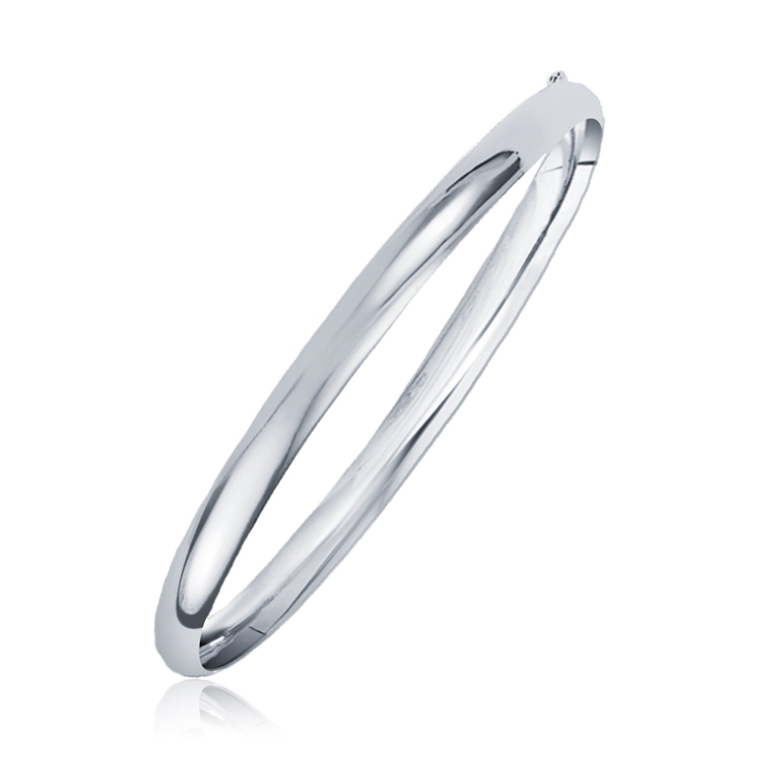 Classic 14k white gold bangle with modern stud design, elegantly crafted for timeless luxury.
