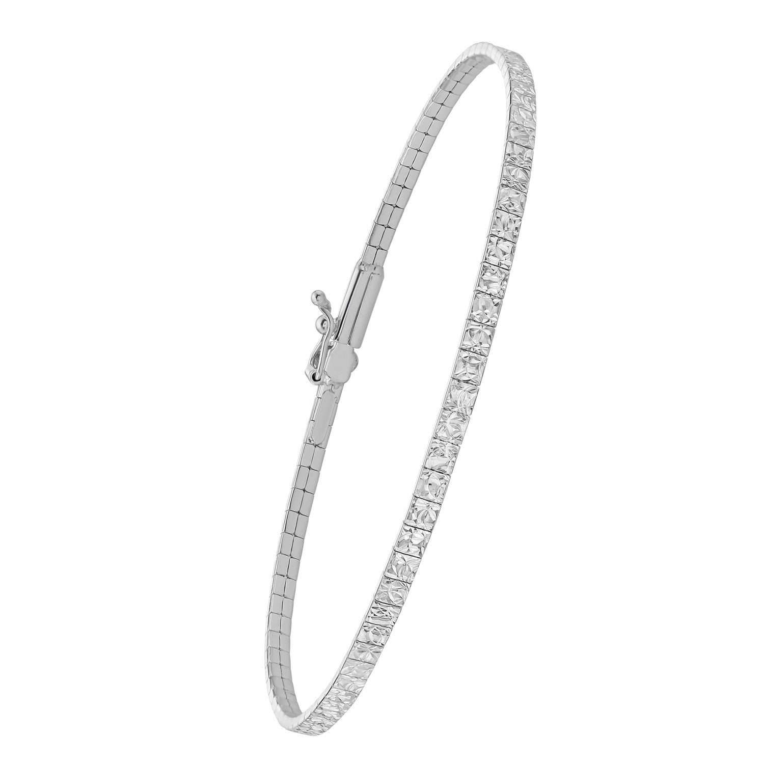 14K white gold mini glacier bracelet featuring elegant diamond accents, perfect for luxury jewelry enthusiasts.