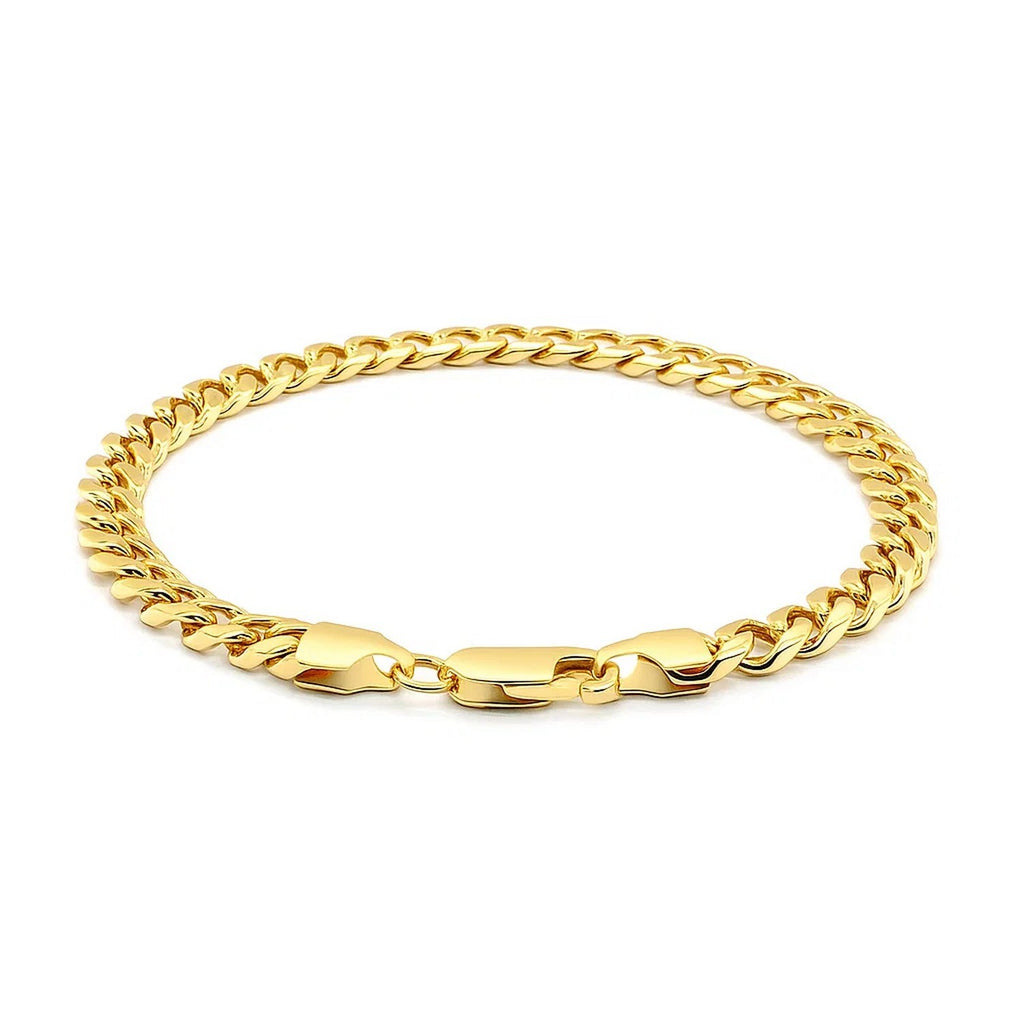 14k yellow gold Miami Cuban bracelet, modern link design, 6.00 mm width, perfect for luxury jewelry collections.