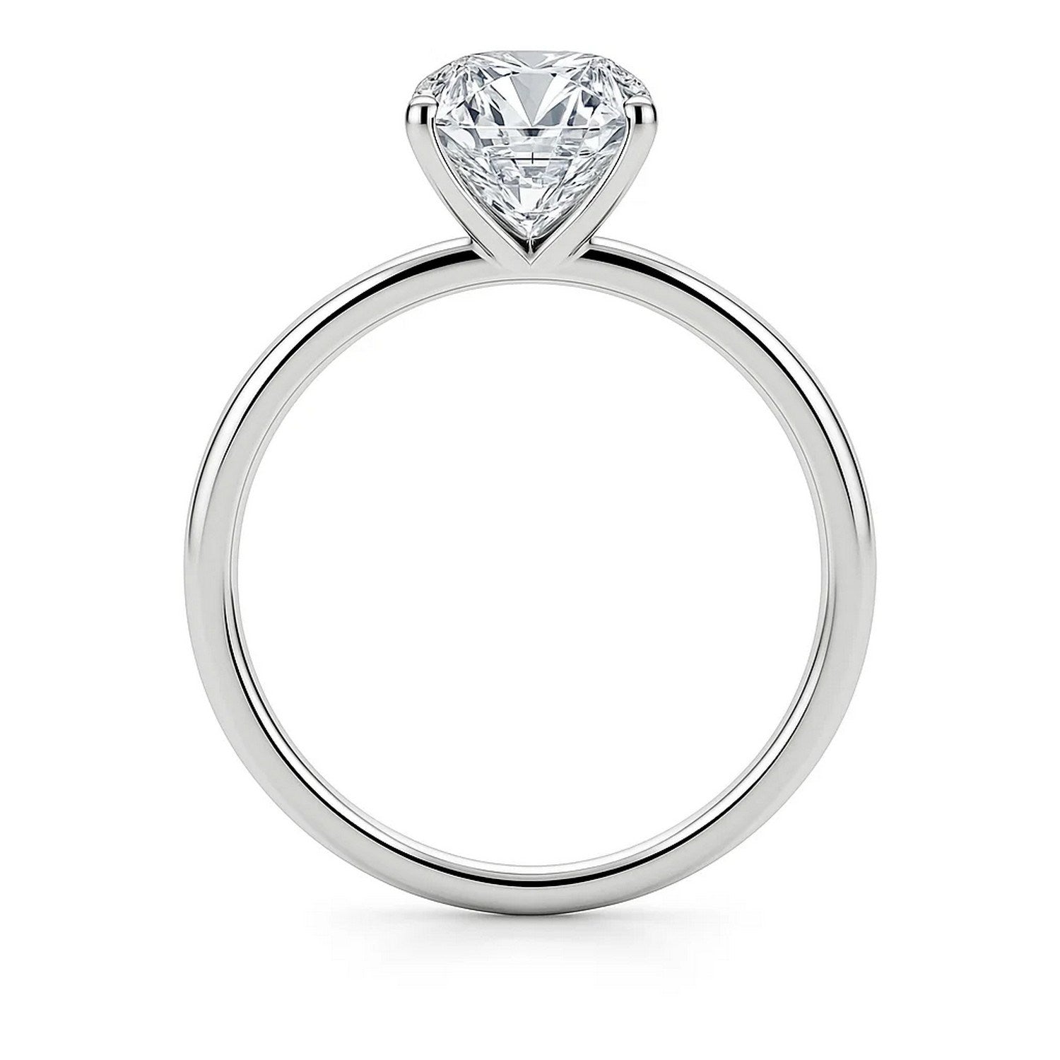 5 carat emerald lab-grown diamond solitaire ring in 14k white gold with elegant prong setting, modern design.