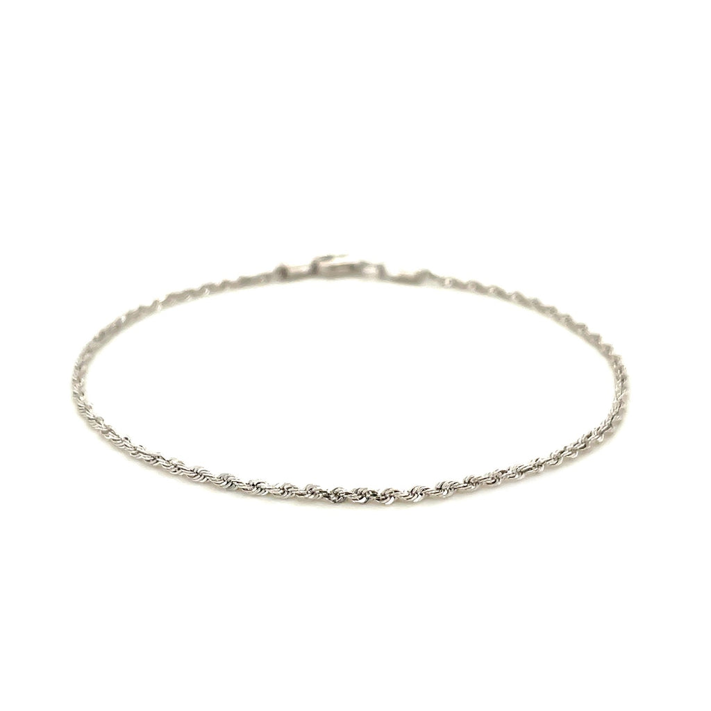 14k white gold diamond cut rope bracelet, modern luxury design, showcasing exquisite craftsmanship and elegance.