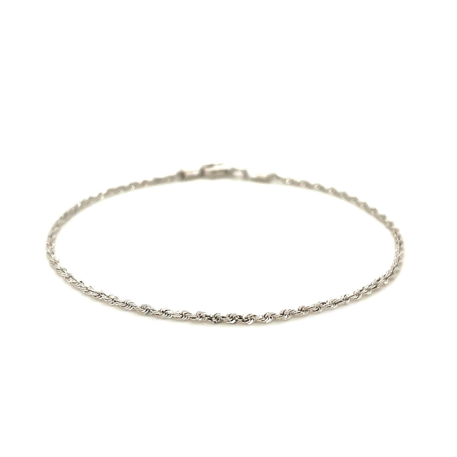 14k white gold diamond cut rope bracelet, modern luxury design, showcasing exquisite craftsmanship and elegance.