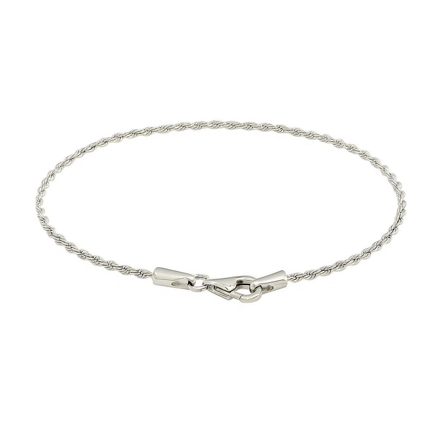 14k white gold diamond cut rope bracelet showcasing modern luxury with intricate detailing and a refined finish.