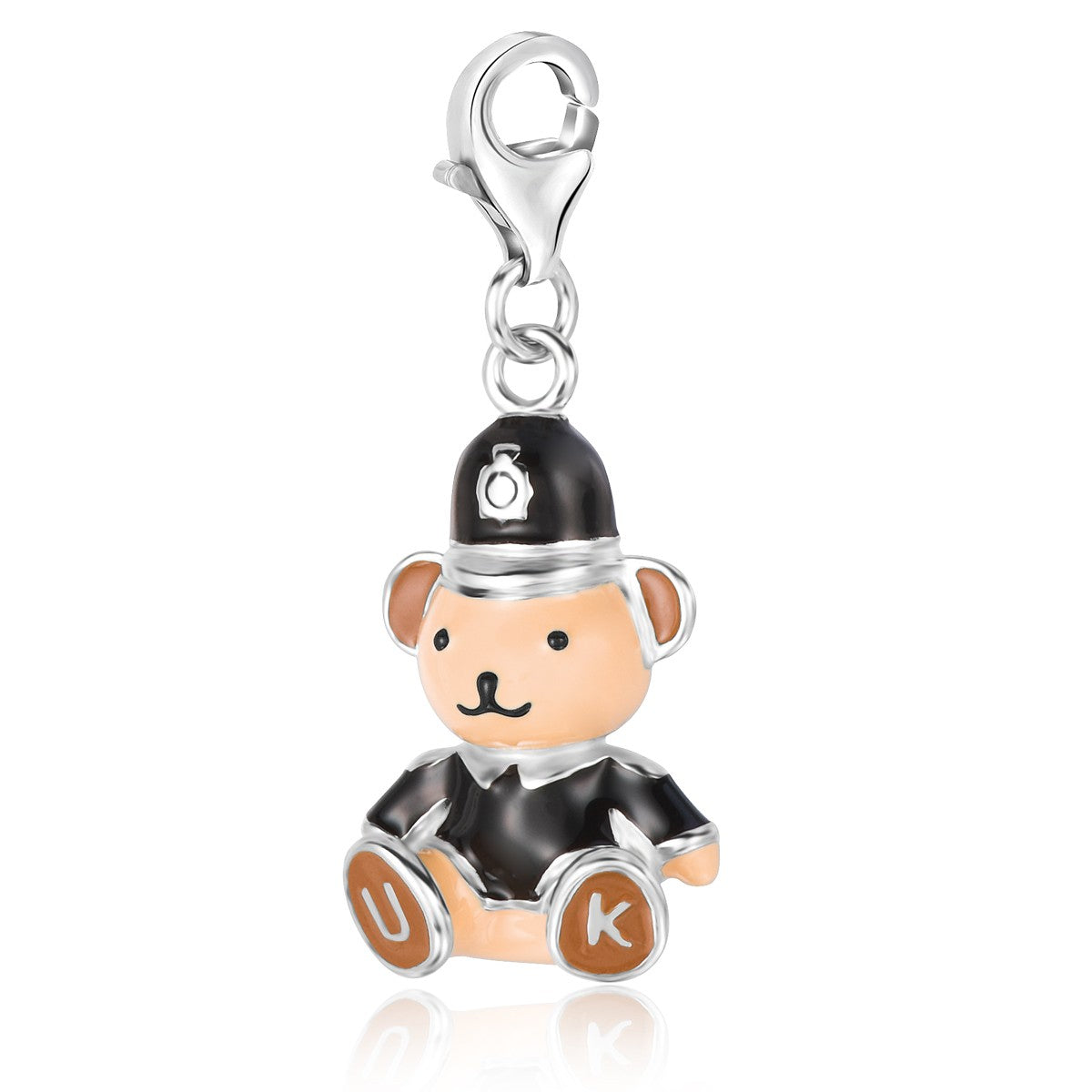 Sterling Silver Multi-Color Enameled Teddy Bear Charms