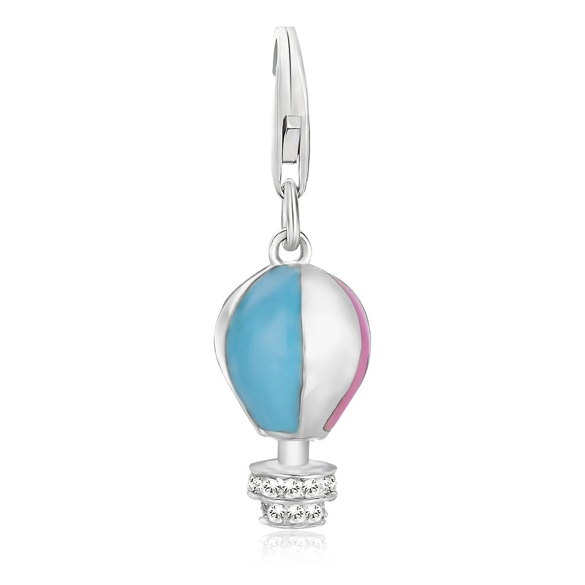 Sterling Silver Multi-Color Enameled Hot Air Balloon Charms
