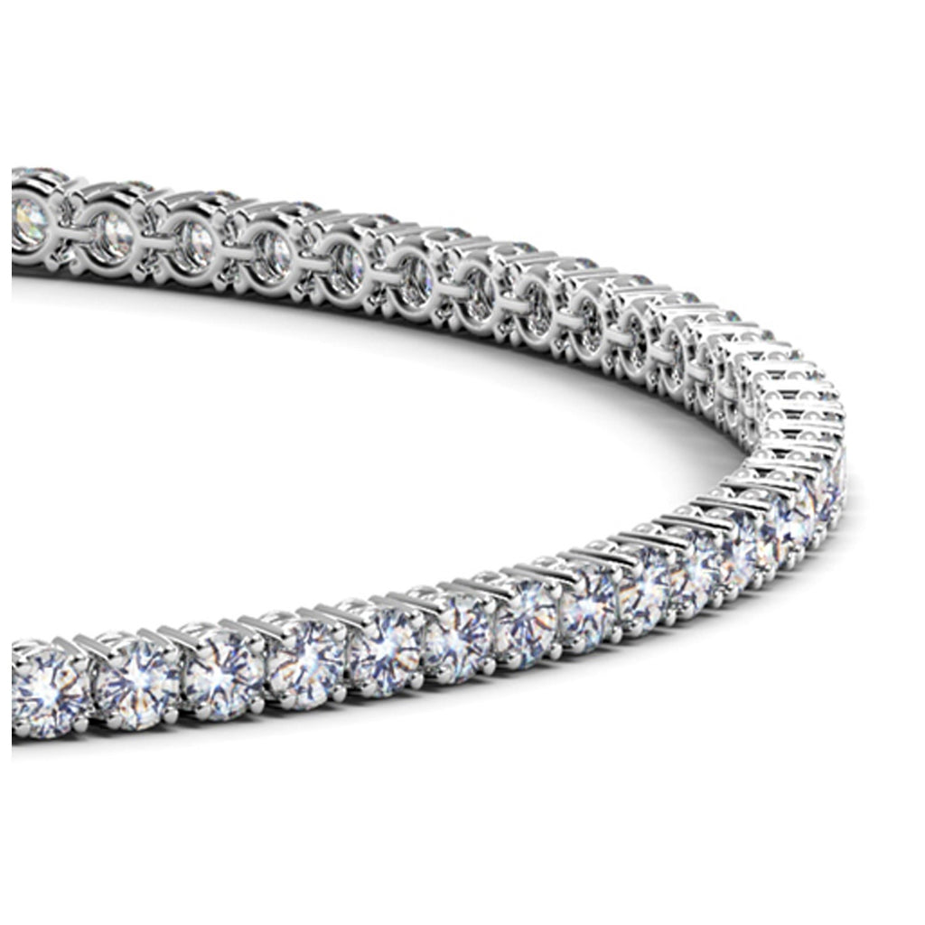 Lab grown diamond tennis bracelet in 14k white gold, featuring prong setting and contemporary design, 2 cctw F/G VS2/SI1.