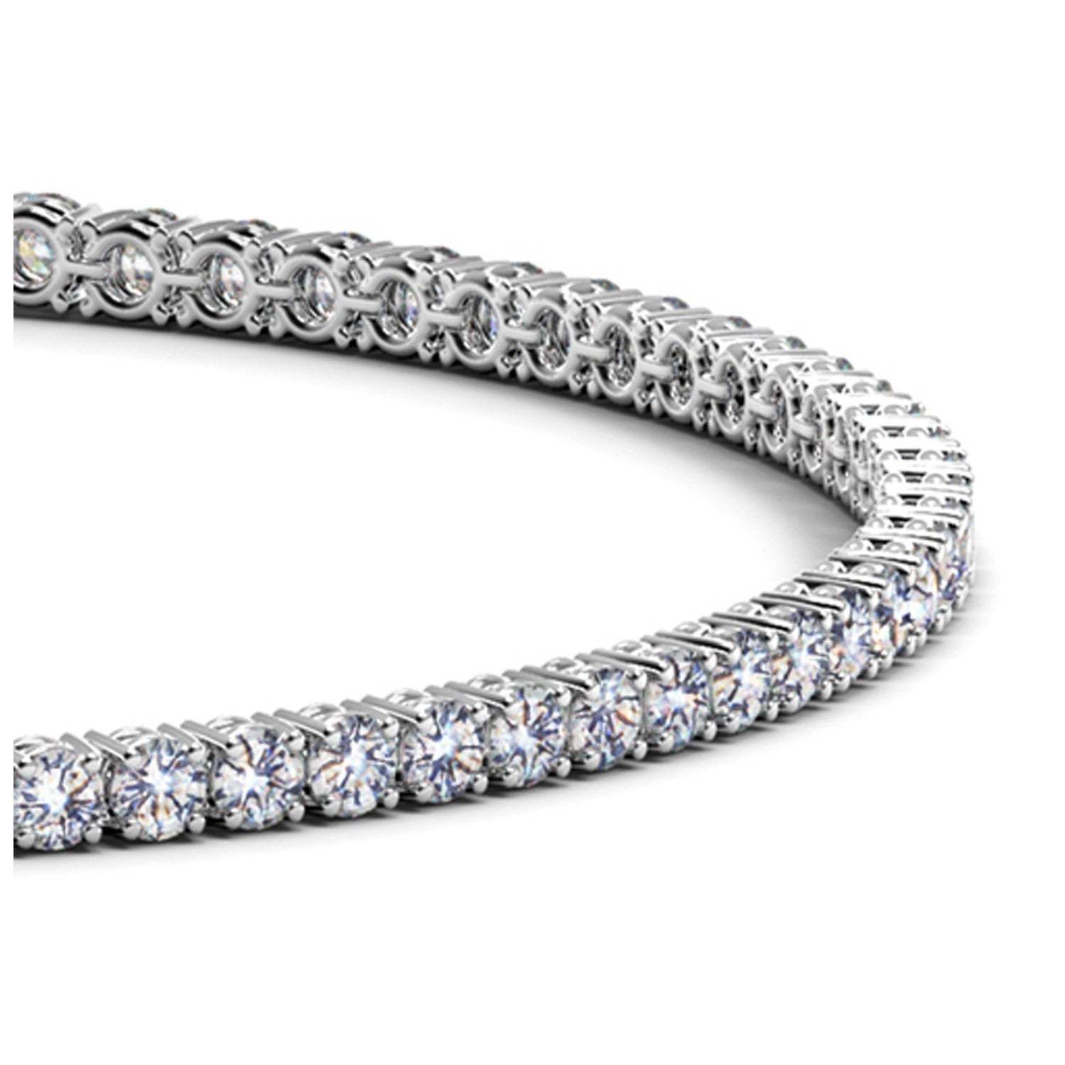 Lab grown diamond tennis bracelet in 14k white gold, featuring prong setting and contemporary design, 2 cctw F/G VS2/SI1.