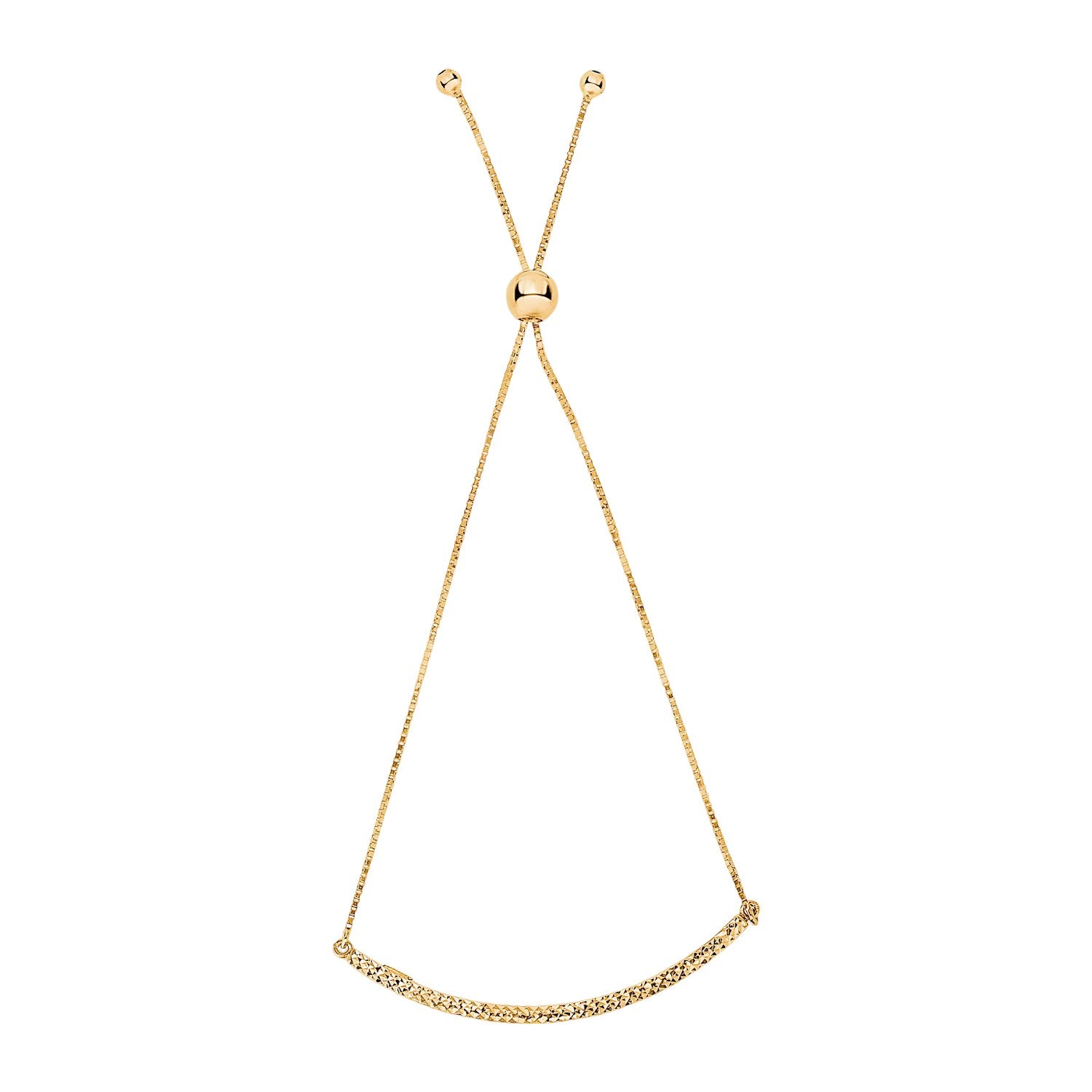 14k yellow gold chain bar lariat bracelet featuring a modern design and sparkling diamond accents.