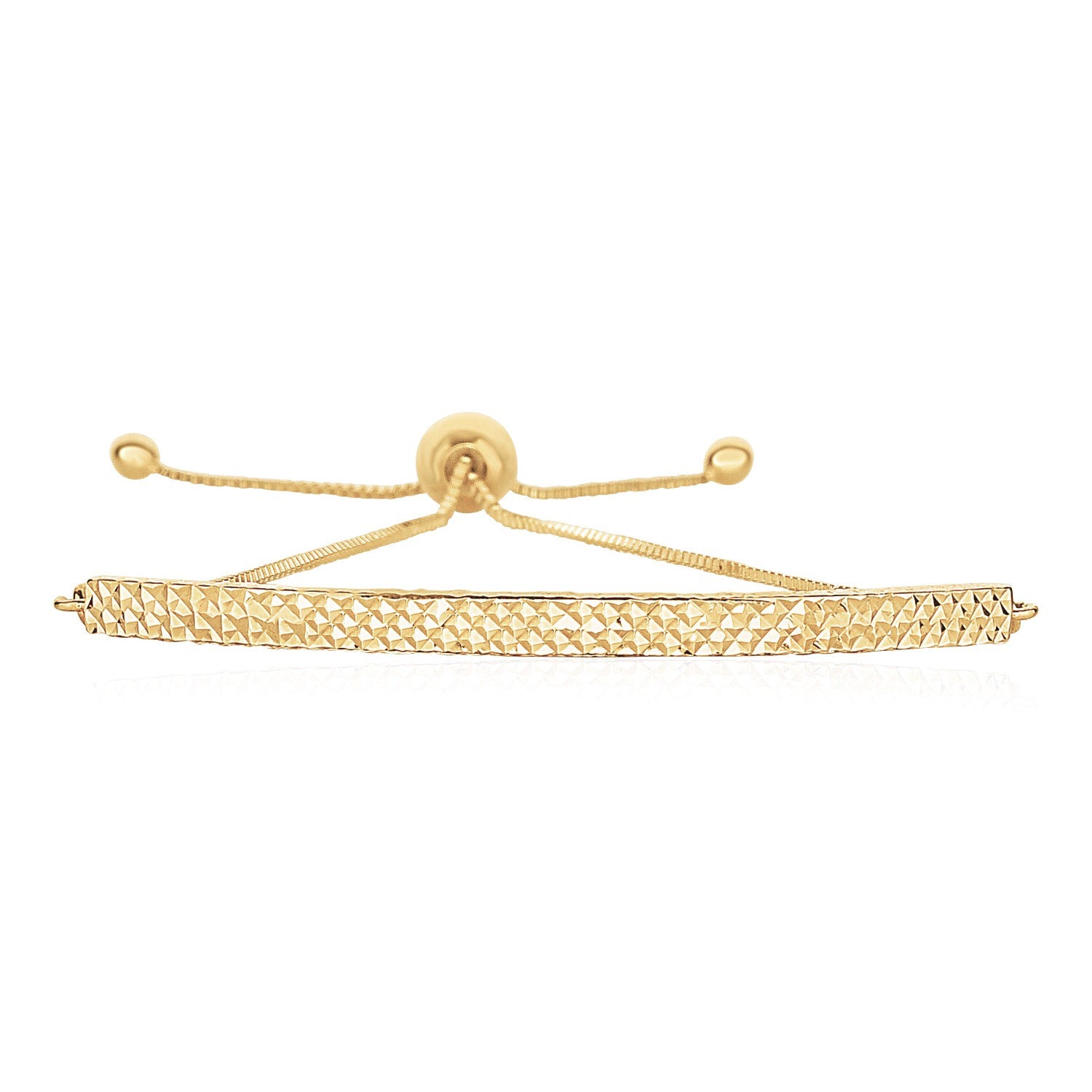 14k yellow gold chain bar lariat bracelet featuring a modern design and sparkling diamond accents.