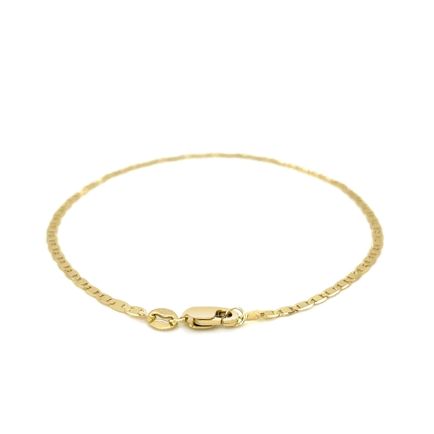 10k yellow gold mariner link anklet, modern design with elegant chain links, perfect for luxury jewelry lovers.