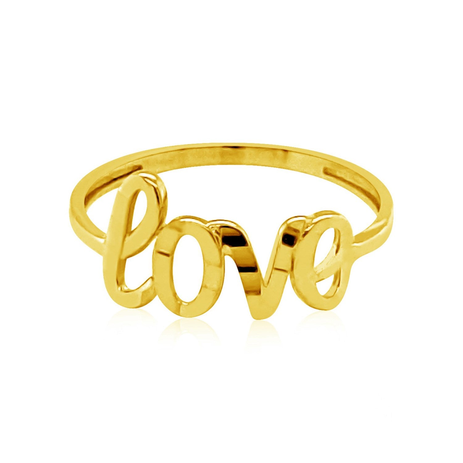 14k yellow gold classic ring featuring a luxurious love design, perfect for elegant occasions and timeless style.