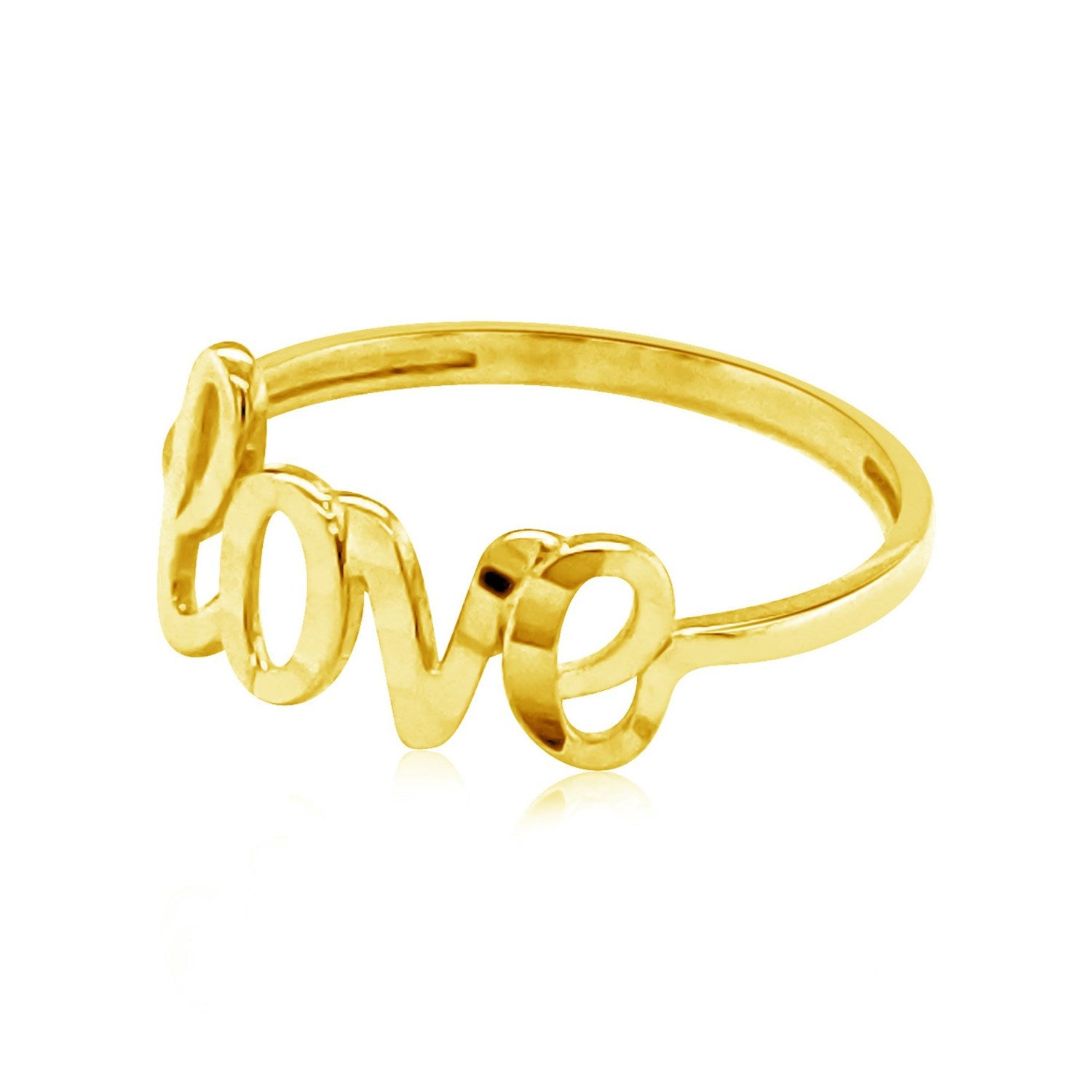14k yellow gold classic ring featuring an elegant love design, perfect for timeless luxury jewelry collections.