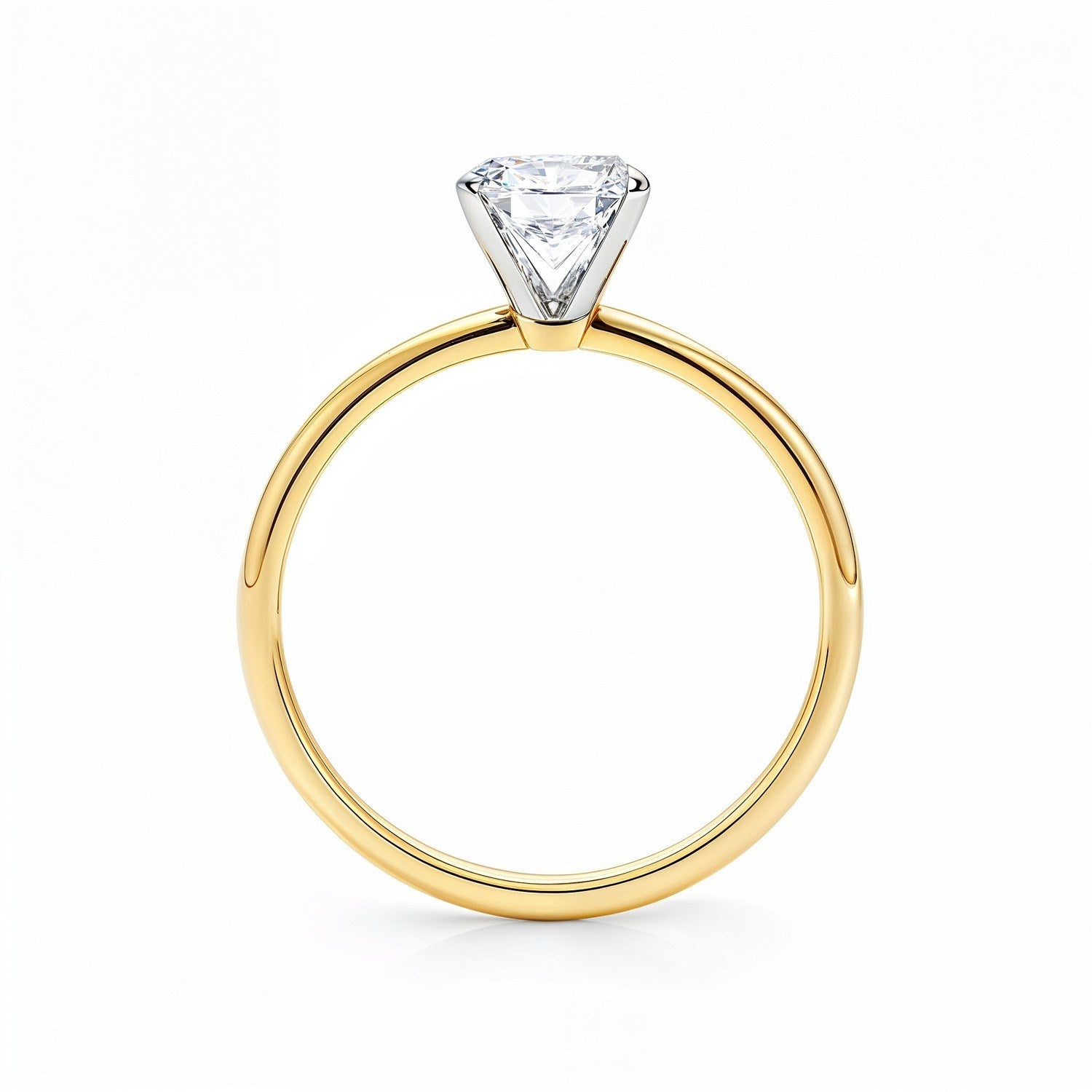1.50Ct radiant lab-grown diamond ring in elegant 10K yellow gold with a refined prong setting.