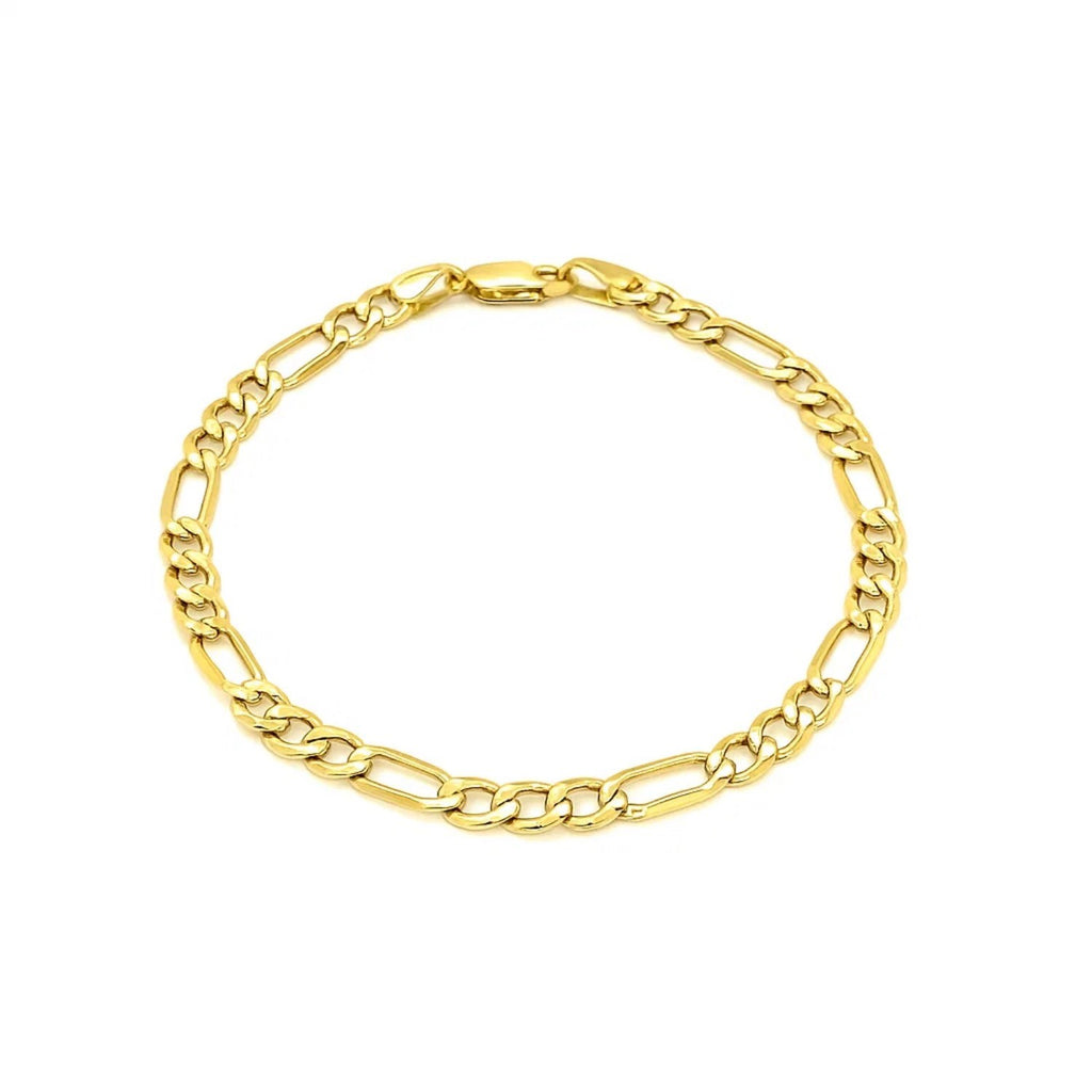 10k yellow gold Lite Figaro bracelet featuring modern design and luxurious 14k gold craftsmanship.