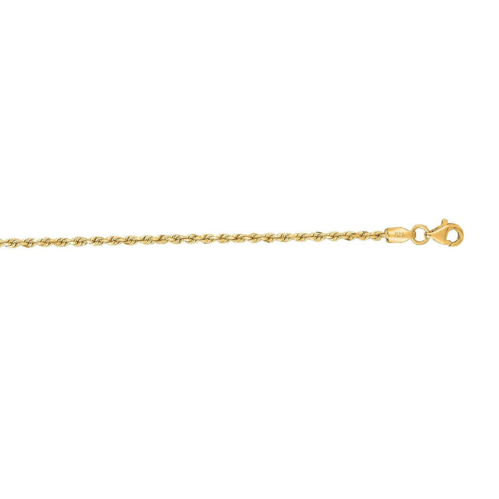 10k yellow gold diamond cut rope bracelet showcasing modern luxury with intricate detailing and a 1.80 mm width.