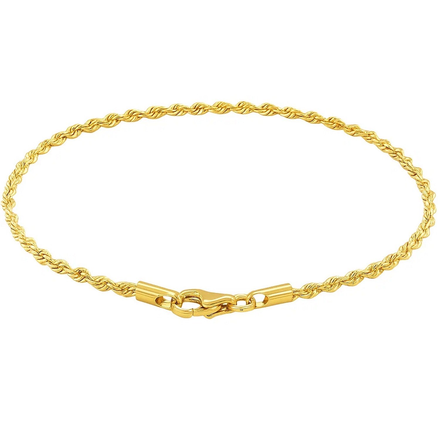 10k yellow gold solid diamond cut rope bracelet, modern luxury design with intricate detailing and 1.80 mm width.