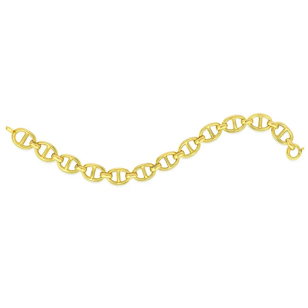 14k yellow gold high polish mariner link bracelet, elegant design with 8.80 mm links, perfect for luxury styling.