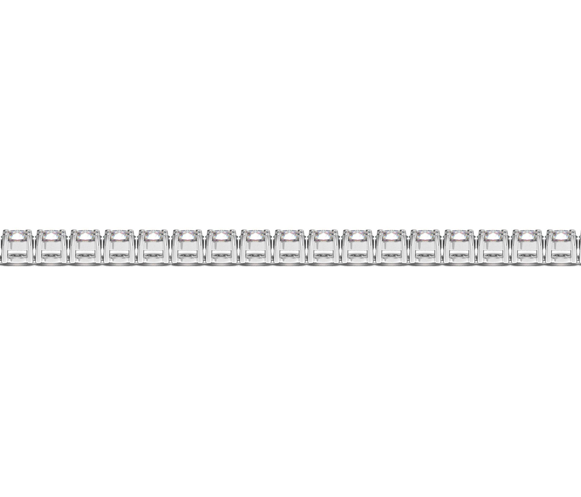 Lab-grown diamond tennis bracelet in 14k white gold, featuring prong setting and modern design, 7 cctw F/G VS2/SI1.