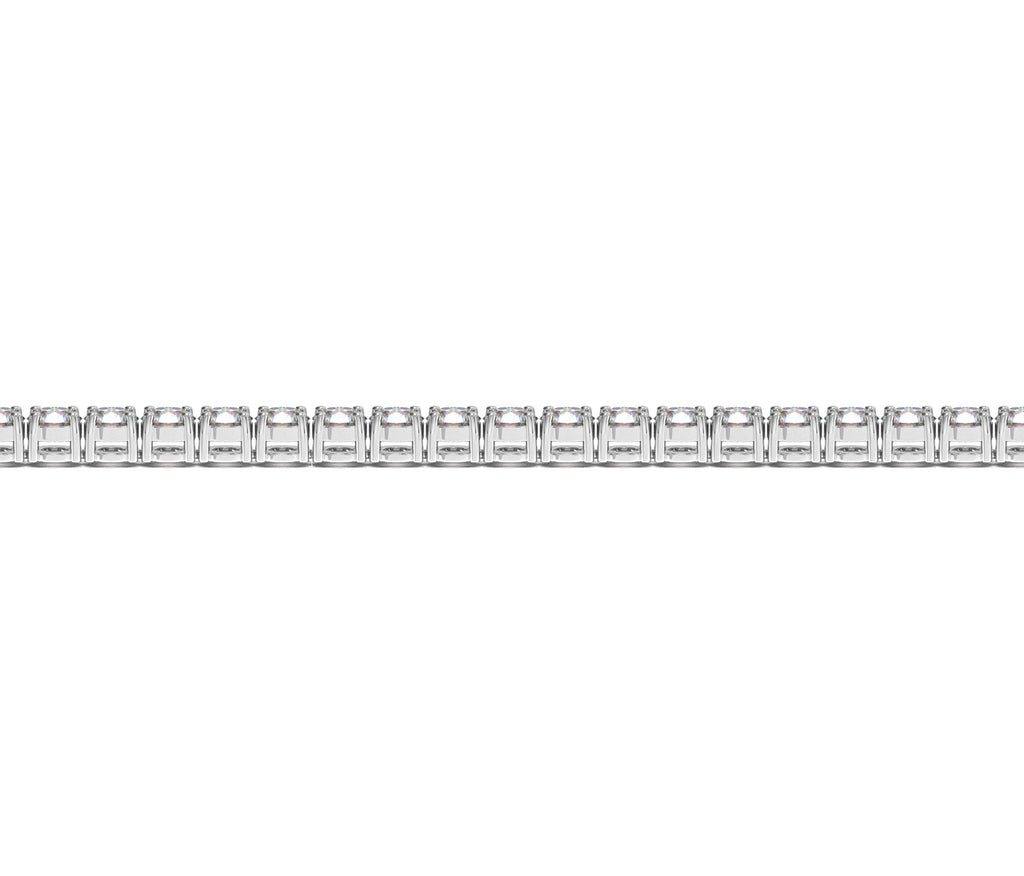 Lab-grown diamond tennis bracelet in 14k white gold, featuring prong setting and modern design, 5 cctw F/G VS2/SI1.