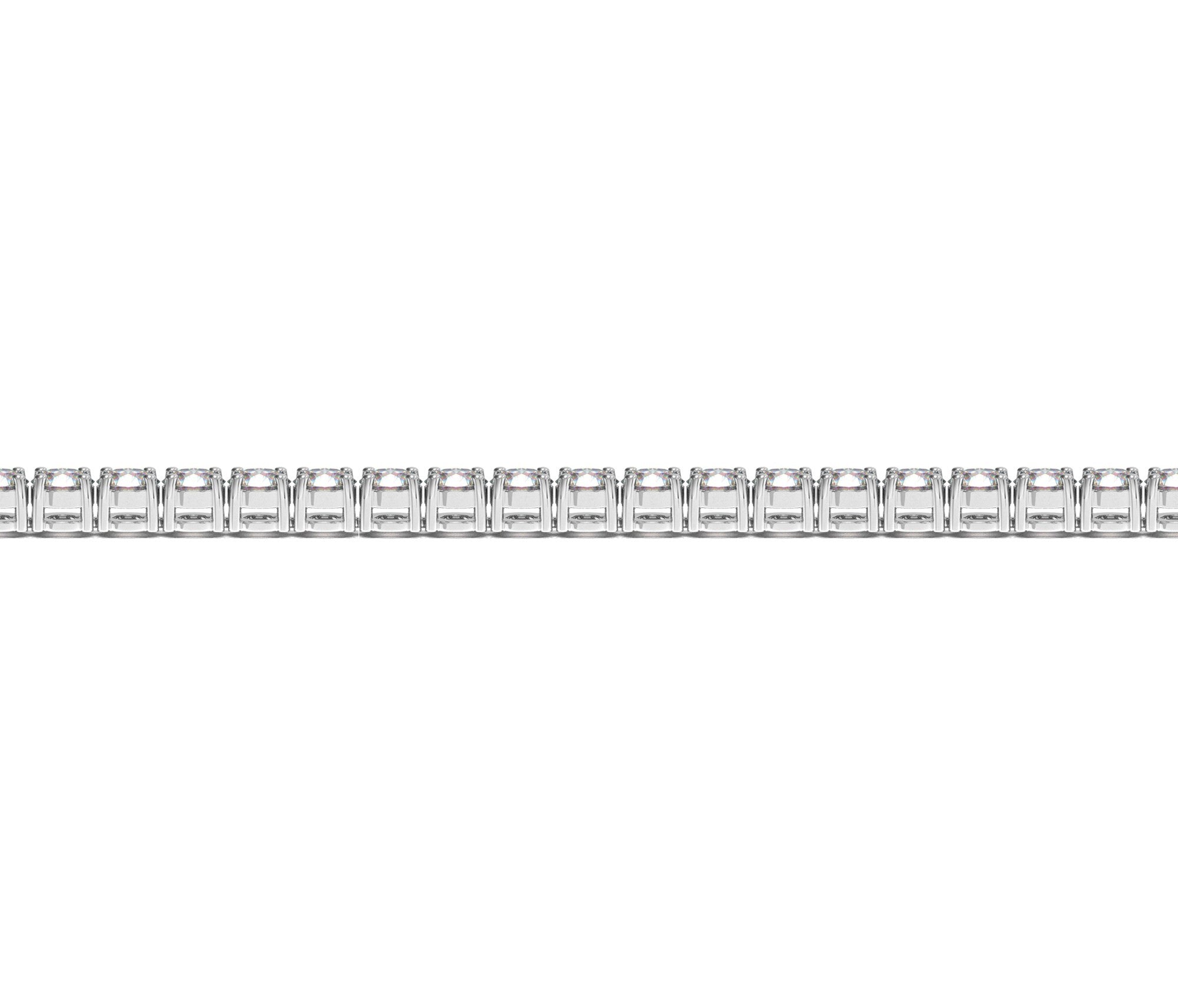 Lab-grown diamond tennis bracelet in 14k white gold, featuring prong setting and modern design, 5 cctw F/G VS2/SI1.