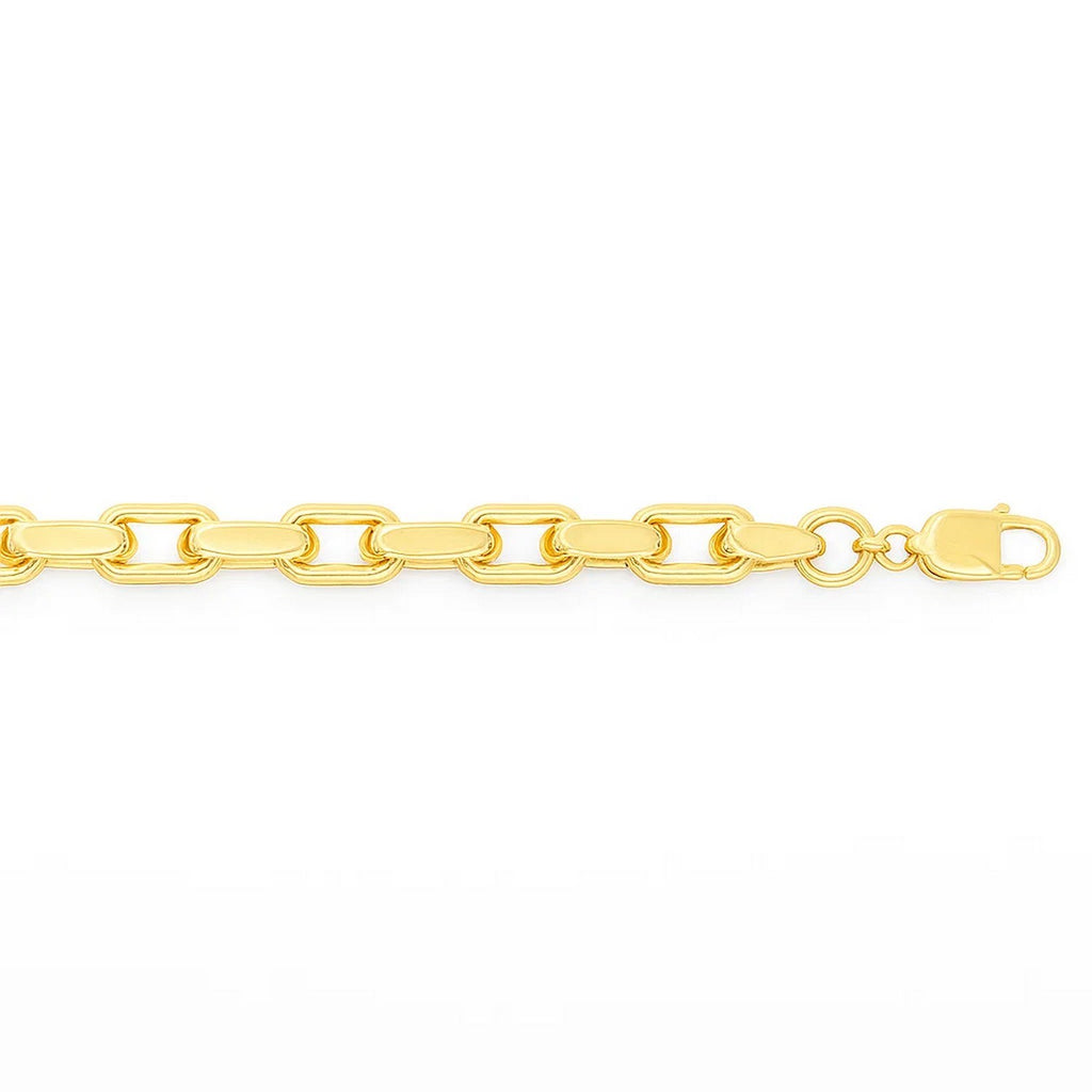 14k yellow gold French cable chain bracelet, modern design with elegant links, perfect for layering or solo wear.