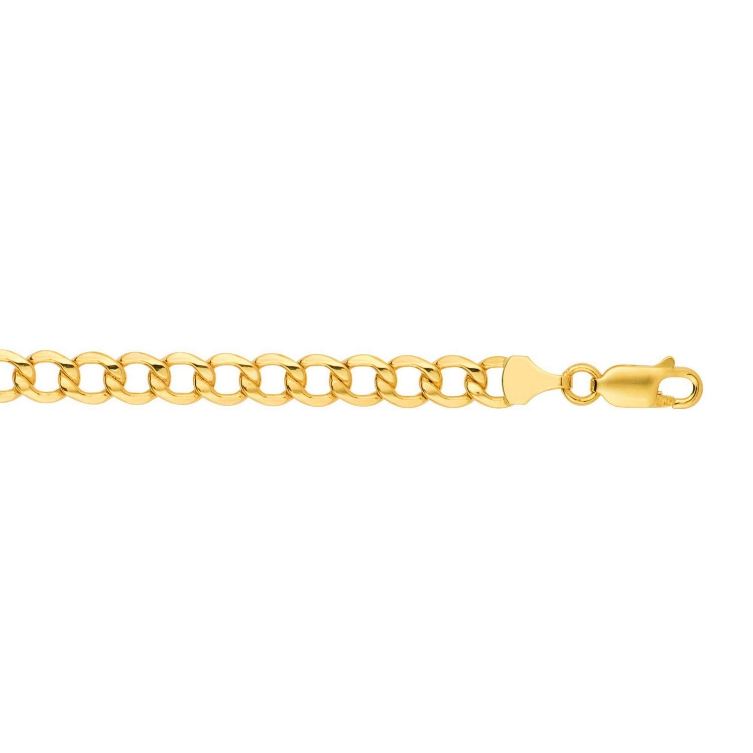 14k yellow gold lite curb bracelet with modern link design, showcasing elegance and luxury in every detail.