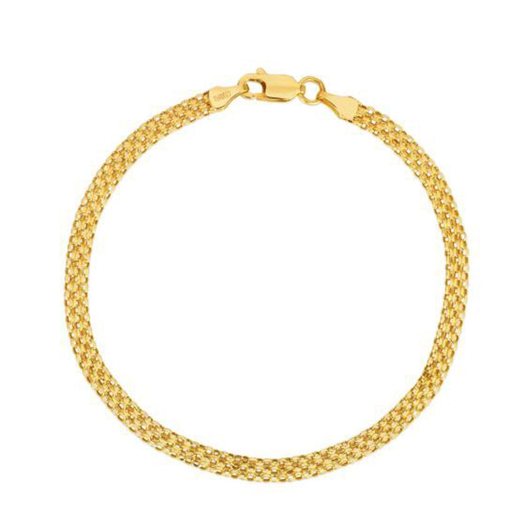 Elegant 14k yellow gold Bismark bracelet featuring a classic link design, perfect for luxury jewelry enthusiasts.