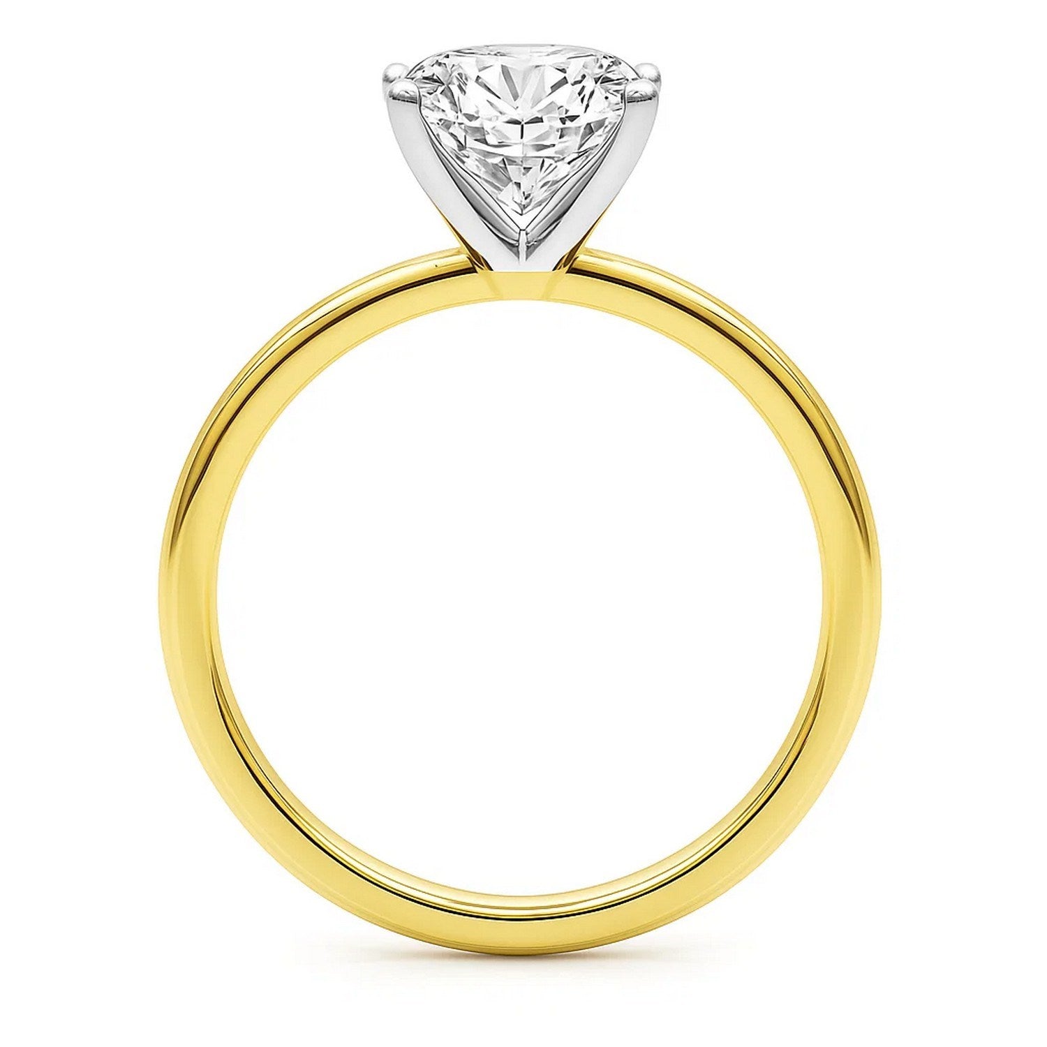 3 carat princess lab-grown diamond solitaire ring in 10K yellow gold with elegant prong setting, modern design.