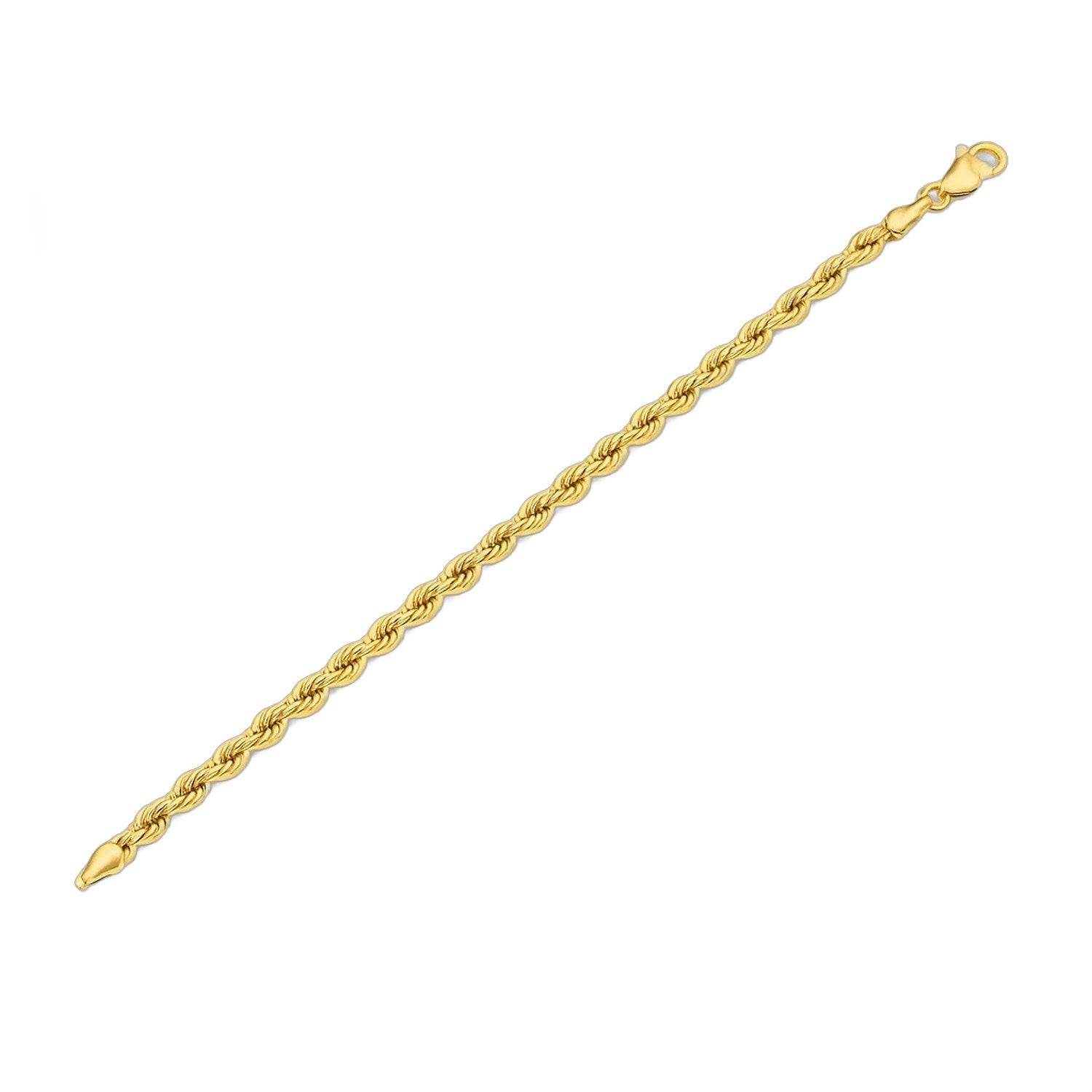 14k yellow gold silk rope chain bracelet, modern design with elegant texture and luxurious shine.