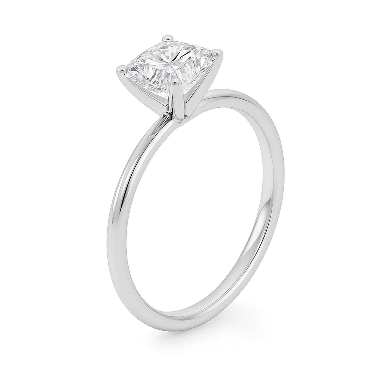 14k white gold 2 carat princess diamond solitaire ring in modern prong setting, showcasing exquisite craftsmanship.