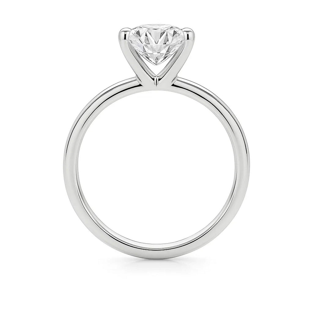 14k white gold 2 carat princess diamond solitaire ring with elegant prong setting, showcasing modern luxury design.