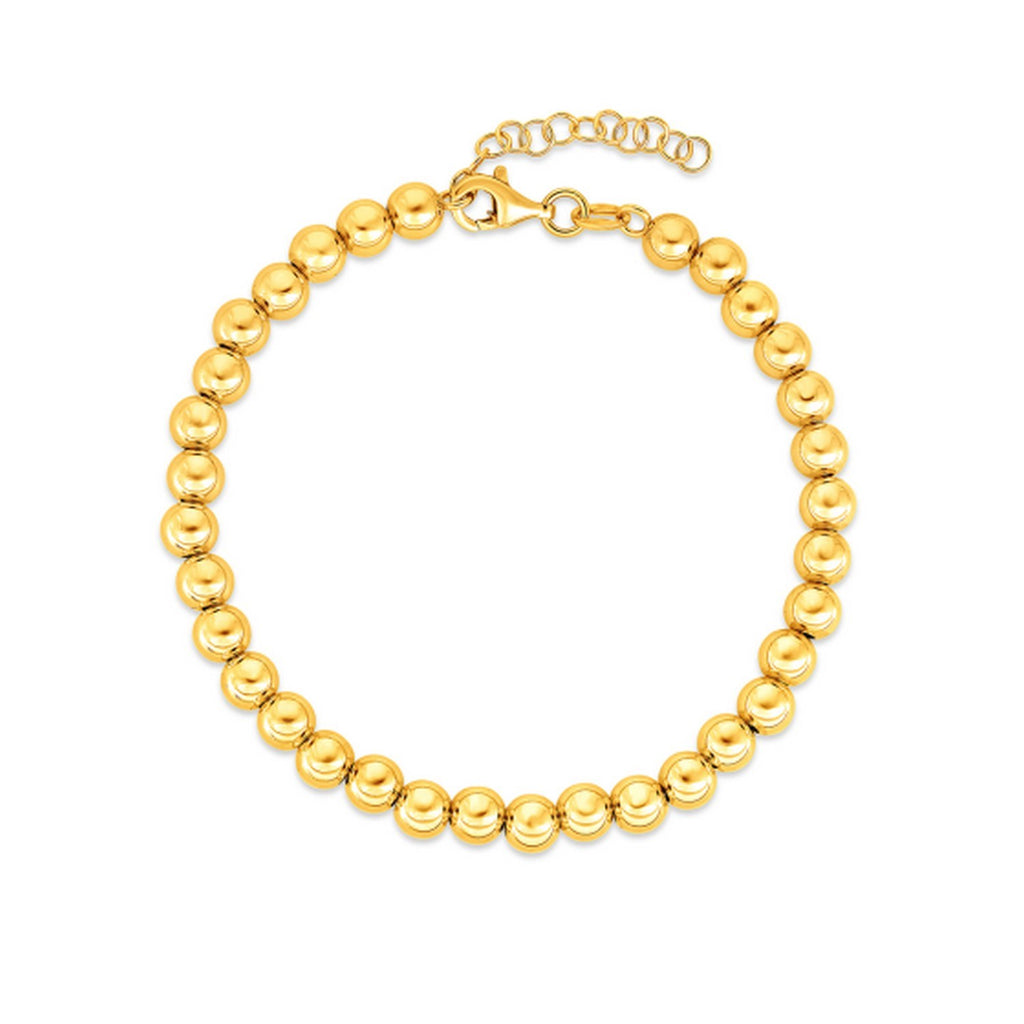14k yellow gold bead bracelet featuring modern design and elegant stud accents, perfect for luxury styling.