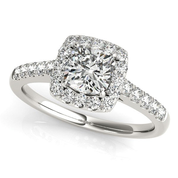 14k white gold modern engagement ring featuring a round diamond in a sleek prong setting, 3/4 cttw elegance.