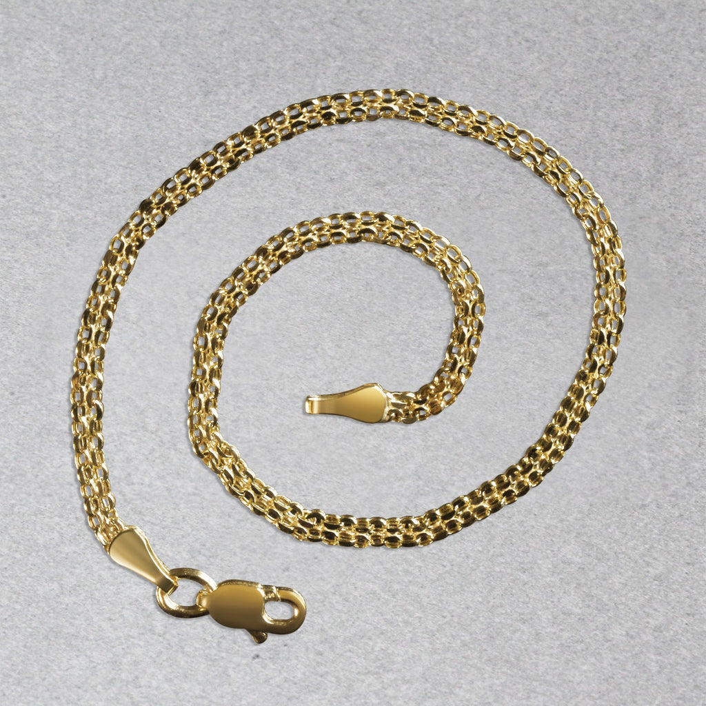 Elegant 14k yellow gold Bismark bracelet featuring a refined chain design, perfect for luxury jewelry enthusiasts.