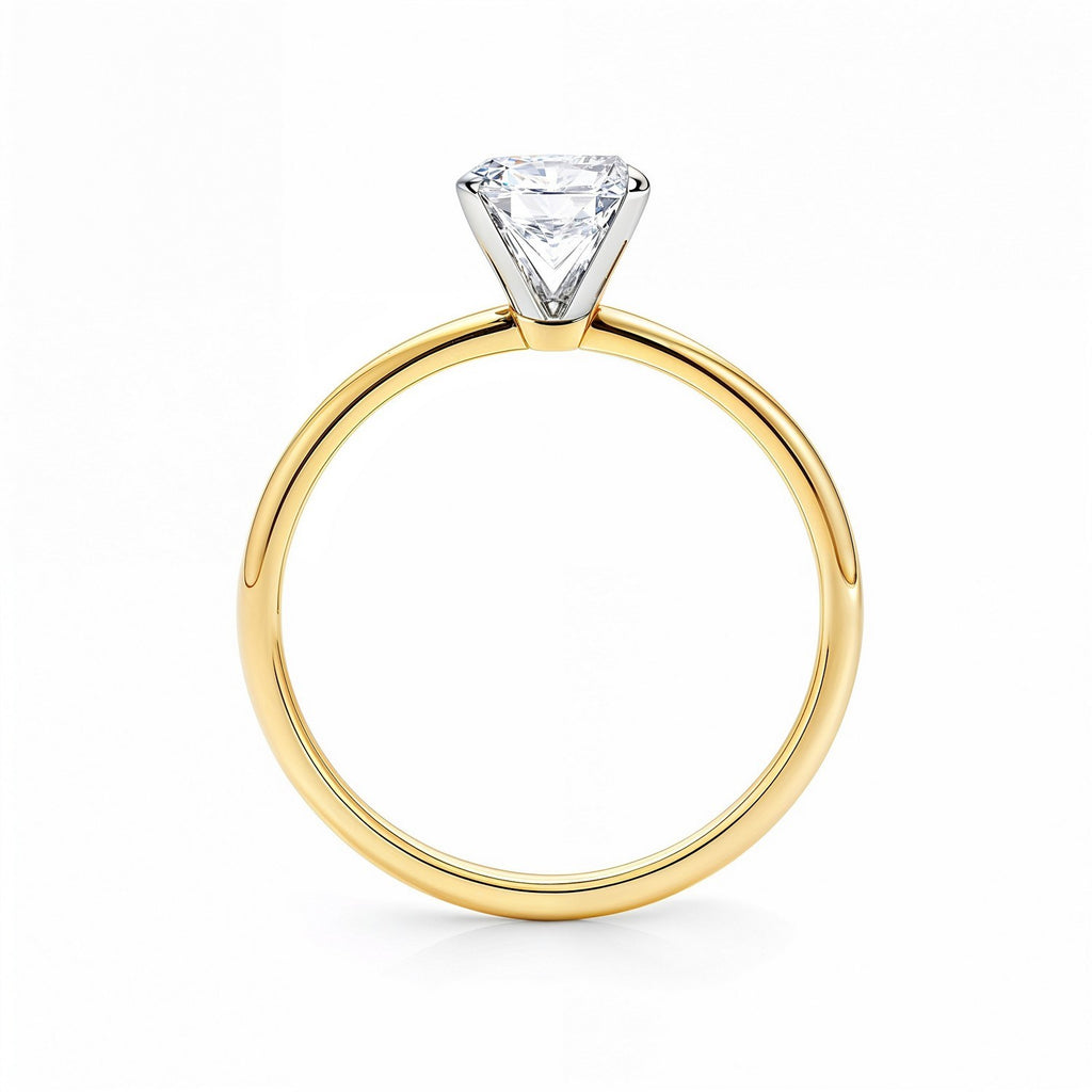 1.50Ct radiant lab-grown diamond ring in 14K yellow gold with modern prong setting, showcasing elegance and sophistication.