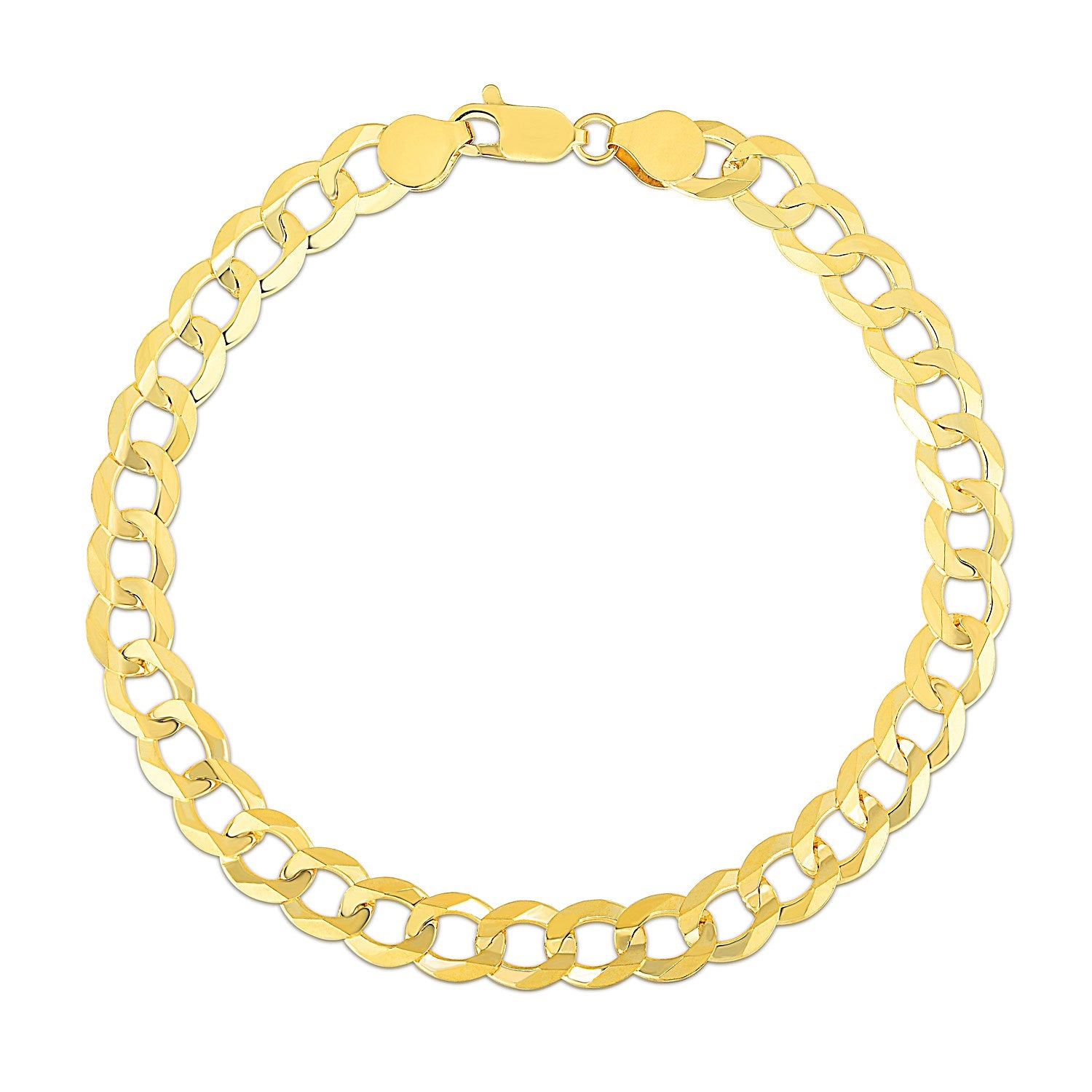 Contemporary 10k yellow gold curb bracelet featuring elegant chain links, perfect for luxury jewelry enthusiasts.