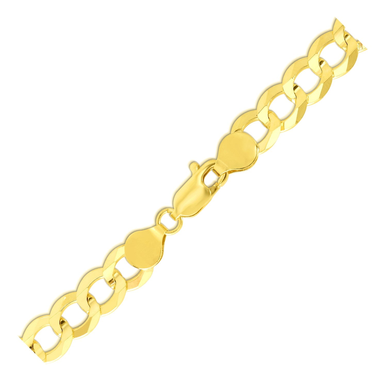 Contemporary 10k yellow gold curb bracelet featuring elegant chain links, perfect for luxury jewelry enthusiasts.