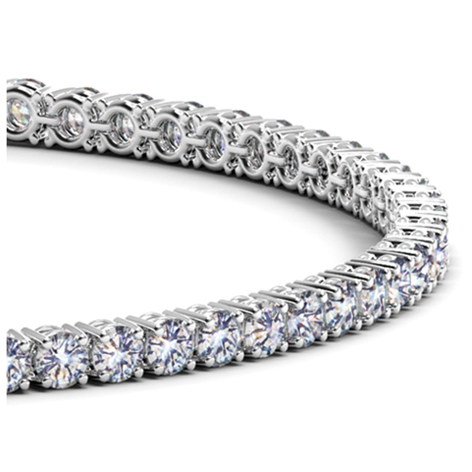 Lab grown diamond tennis bracelet in 14k white gold, featuring round diamonds and modern design, perfect for elegant occas...